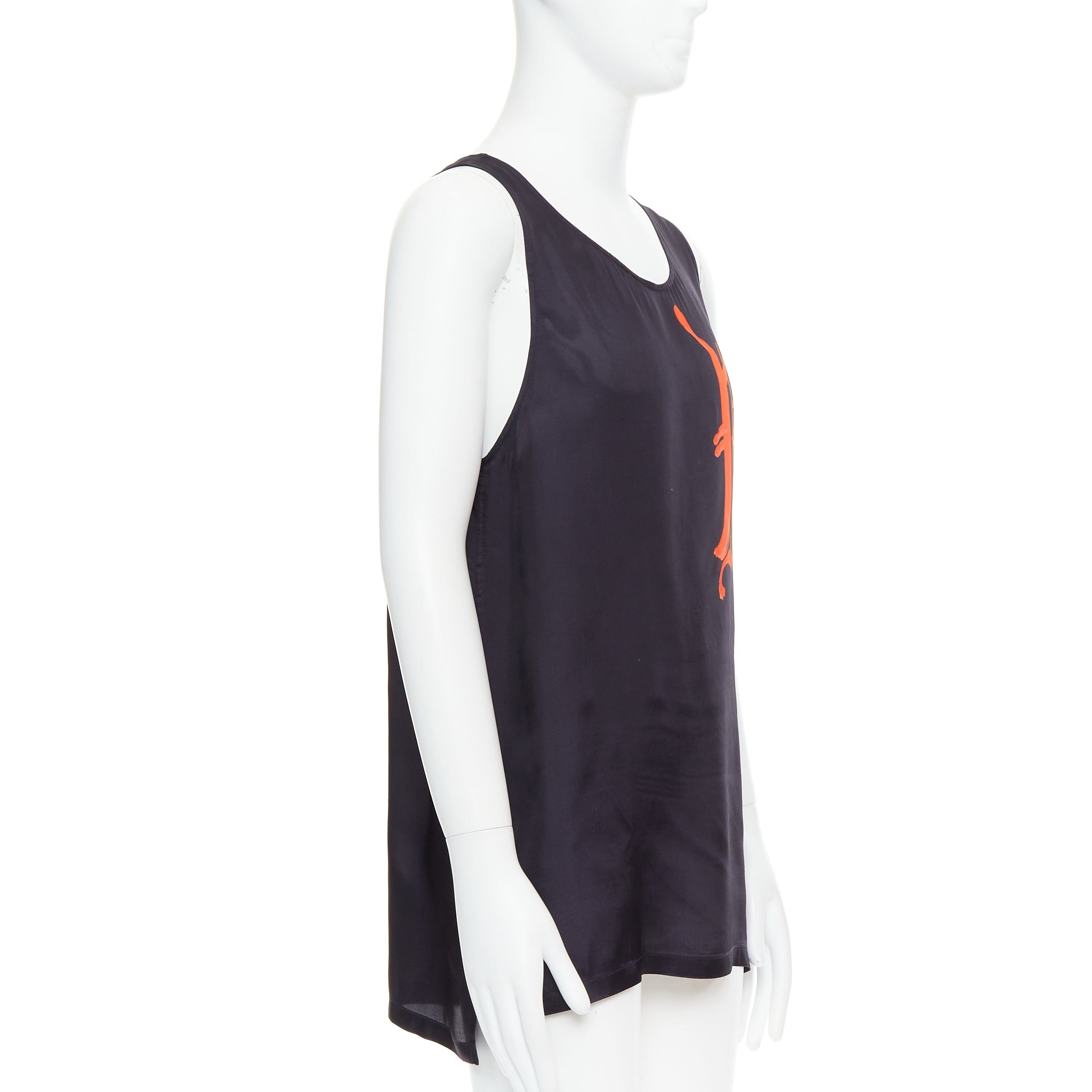 Dries Van Noten DRIES VAN NOTEN black viscose gothic R print viscose tank top IT46 S Size US S / EU 44-46 / 1 - 3 Thumbnail