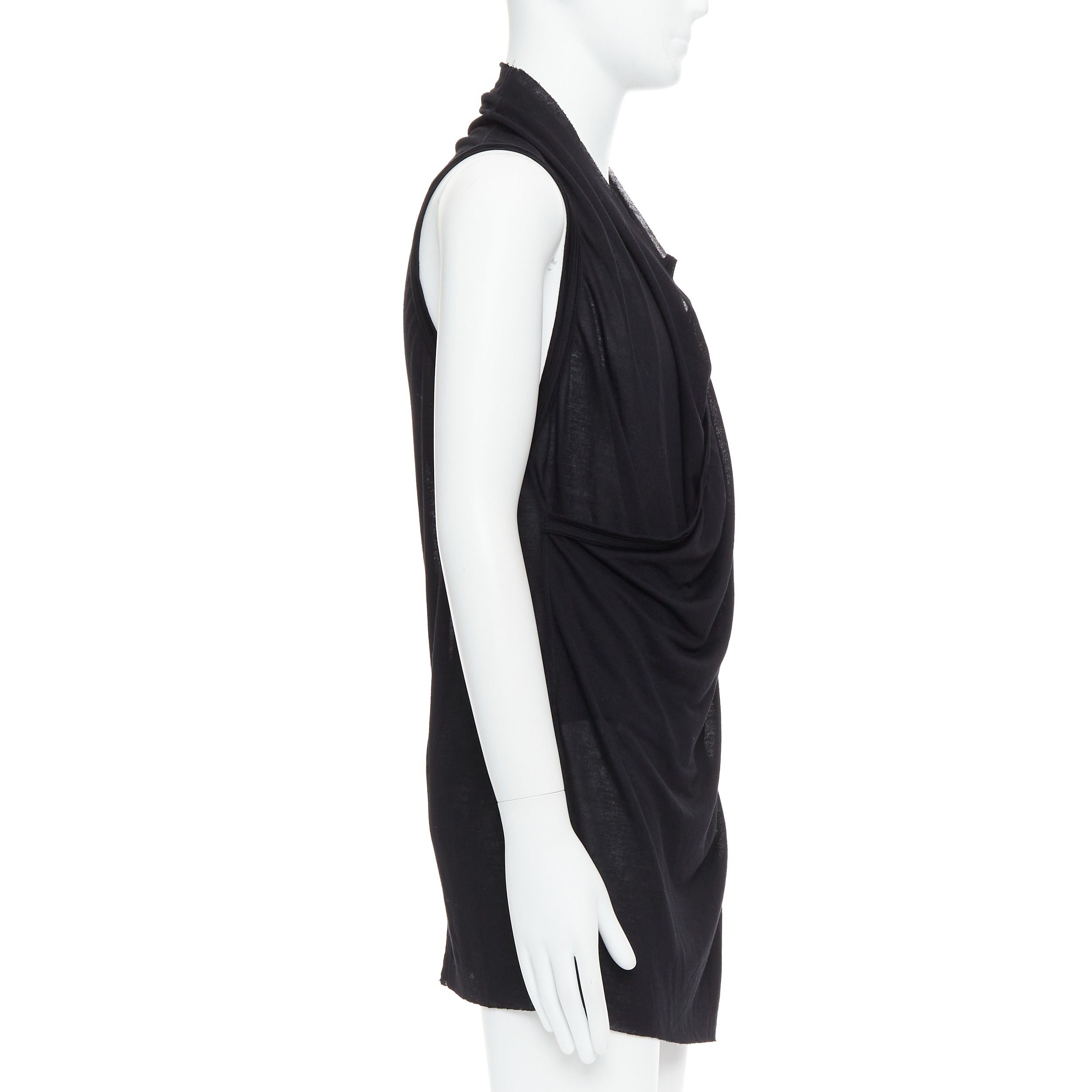 Julius MA JULIUS 2014 black draped deep scoop neck layered tank top JP2 M Size US M / EU 48-50 / 2 - 4 Thumbnail