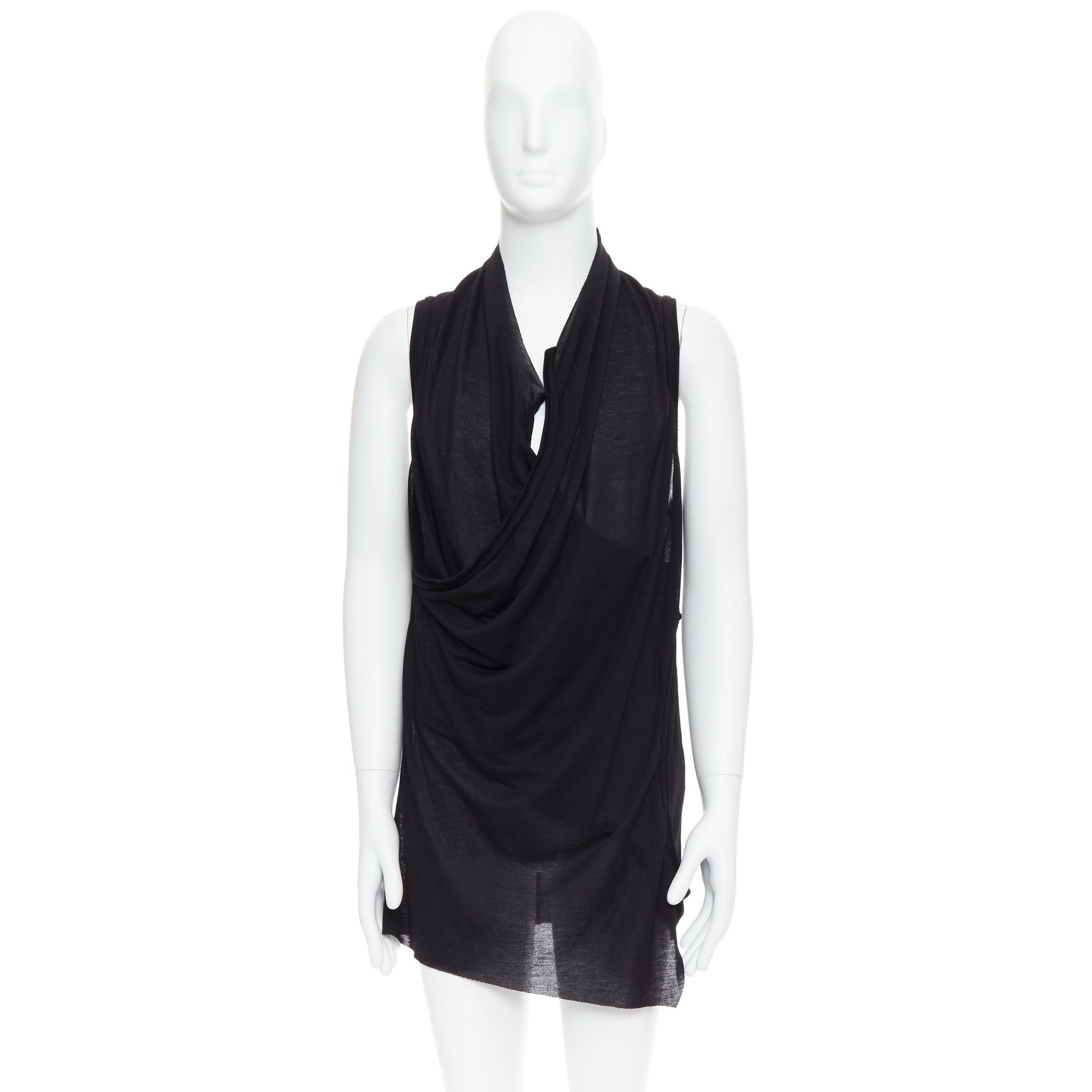 Julius MA JULIUS 2014 black draped deep scoop neck layered tank top JP2 M Size US M / EU 48-50 / 2 - 9 Thumbnail