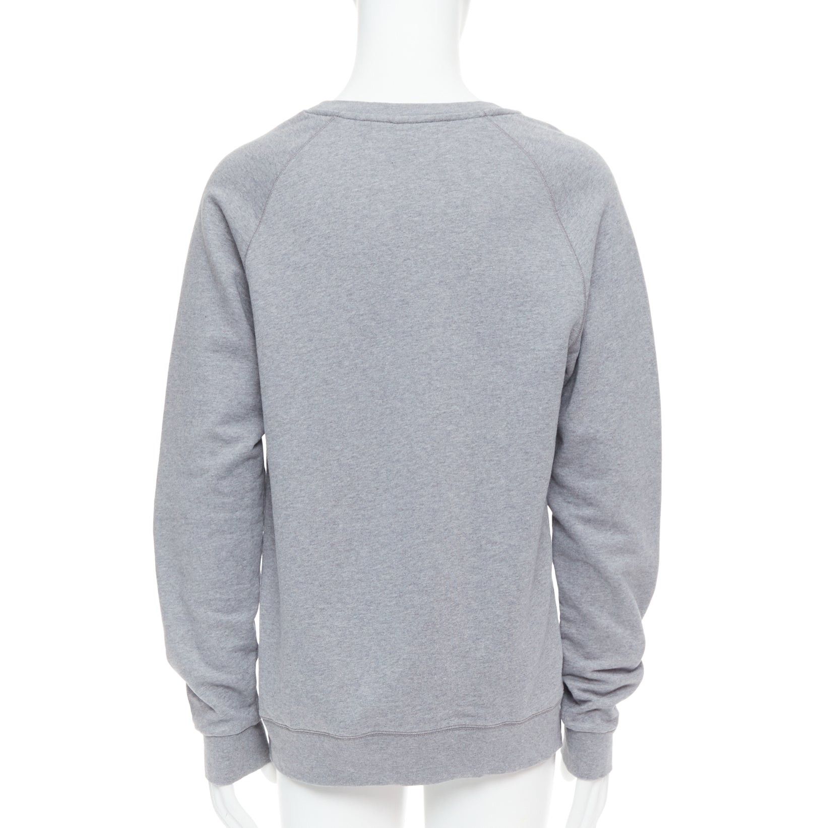 Dries Van Noten DRIES VAN NOTEN grey cotton red sequins lip crew pullover top L Size US L / EU 52-54 / 3 - 5 Thumbnail
