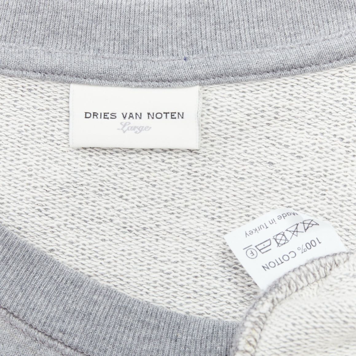 Dries Van Noten DRIES VAN NOTEN grey cotton red sequins lip crew pullover top L Size US L / EU 52-54 / 3 - 8 Thumbnail