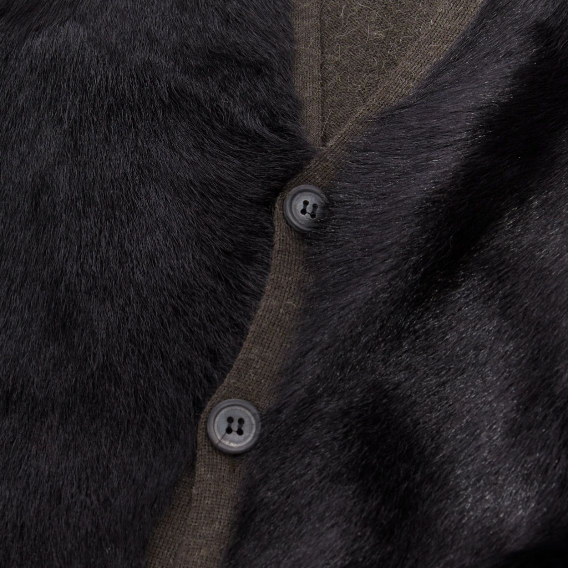 Lanvin LANVIN black brown 100% alpaca fur front panel cardigan jacket M Size US M / EU 48-50 / 2 - 2 Thumbnail