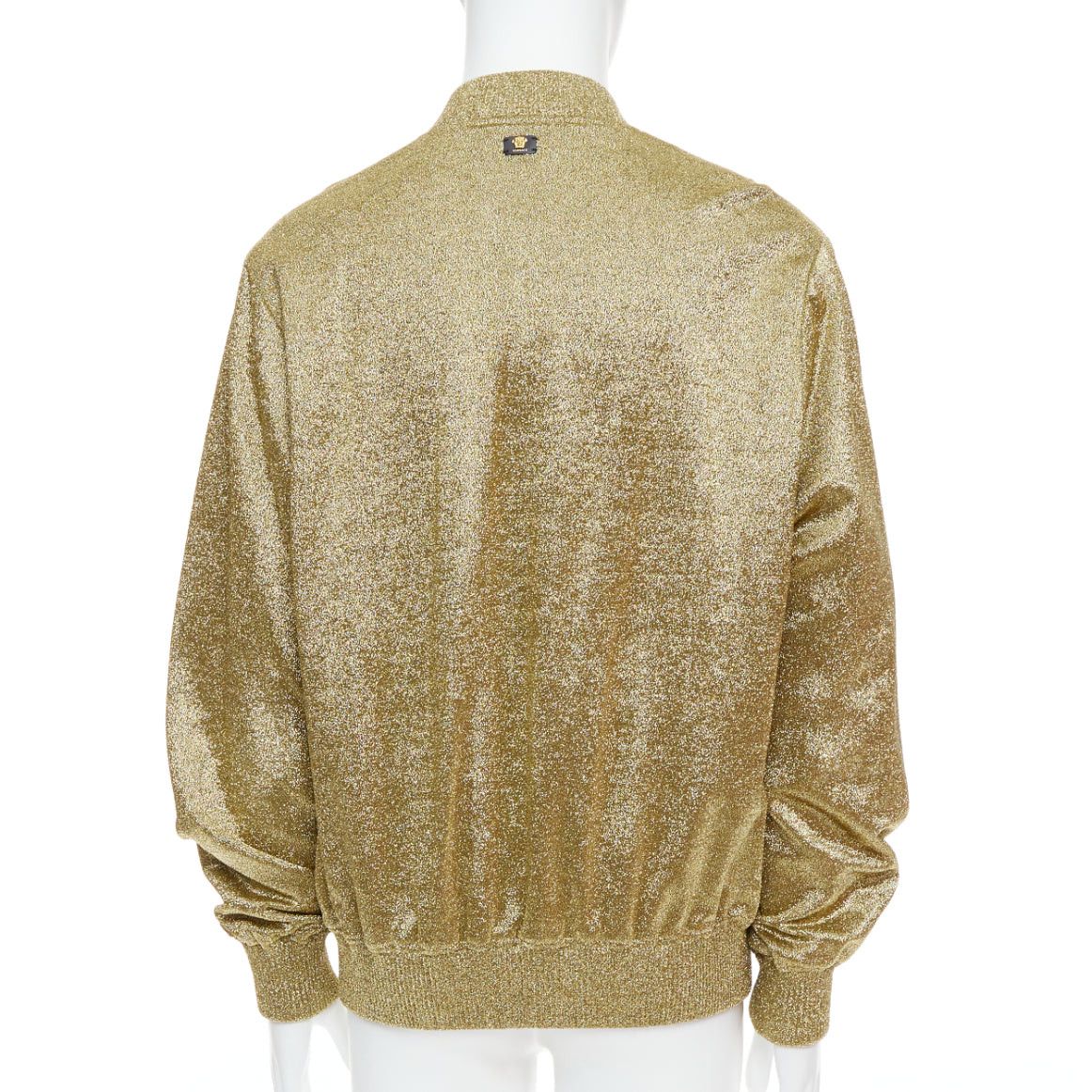 Versace VERSACE gold medusa blue crystal crown metallic lurex bomber jacket Size US L / EU 52-54 / 3 - 6 Thumbnail
