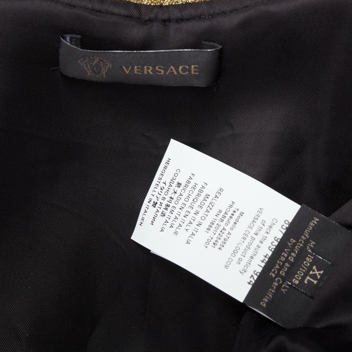 Versace VERSACE gold medusa blue crystal crown metallic lurex bomber jacket Size US L / EU 52-54 / 3 - 9 Thumbnail