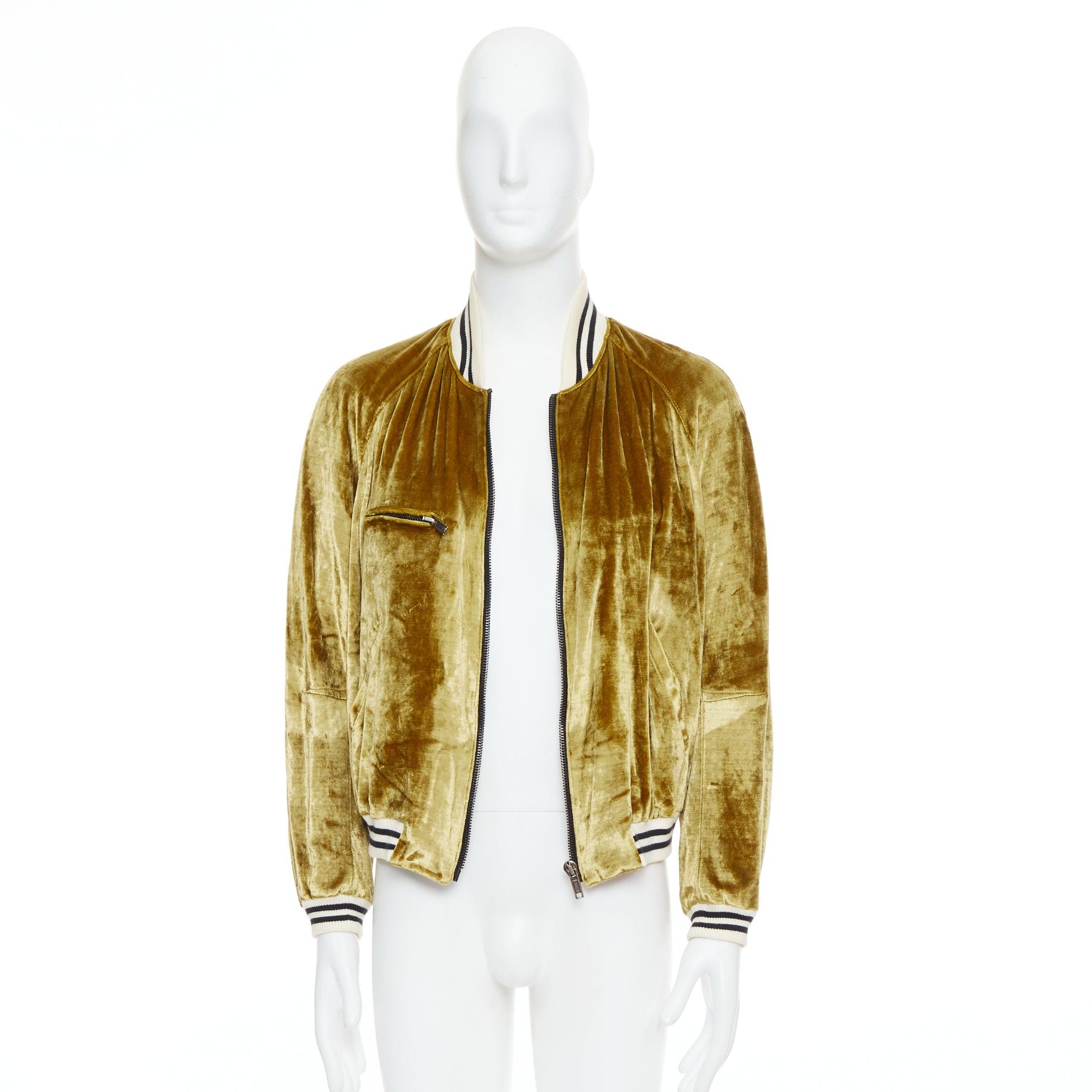 Haider Ackermann rare HAIDER ACKERMANN 2015 RUnway gold crushed velvet Teddy bomber jacket S Size US S / EU 44-46 / 1 - 10 Thumbnail