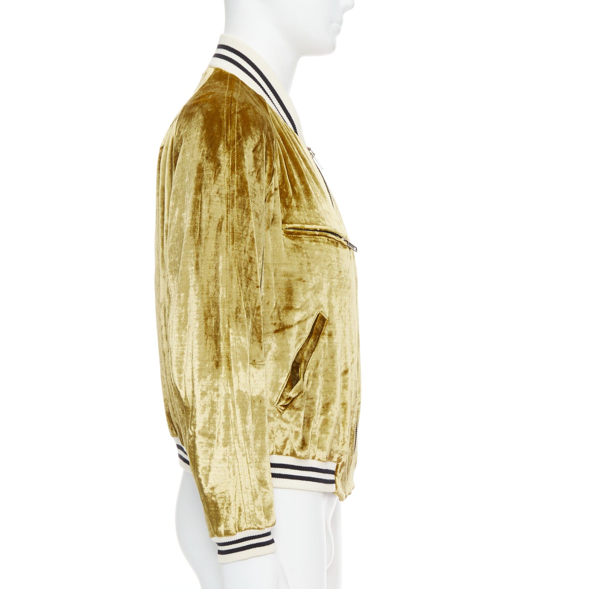 Haider Ackermann rare HAIDER ACKERMANN 2015 RUnway gold crushed velvet Teddy bomber jacket S Size US S / EU 44-46 / 1 - 5 Thumbnail