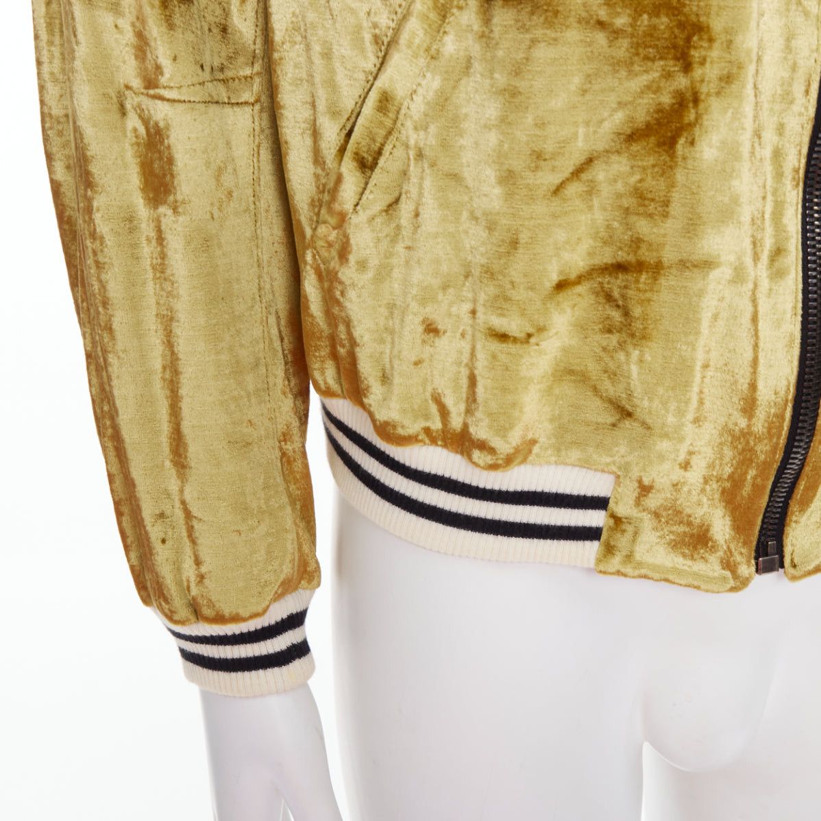 Haider Ackermann rare HAIDER ACKERMANN 2015 RUnway gold crushed velvet Teddy bomber jacket S Size US S / EU 44-46 / 1 - 8 Thumbnail
