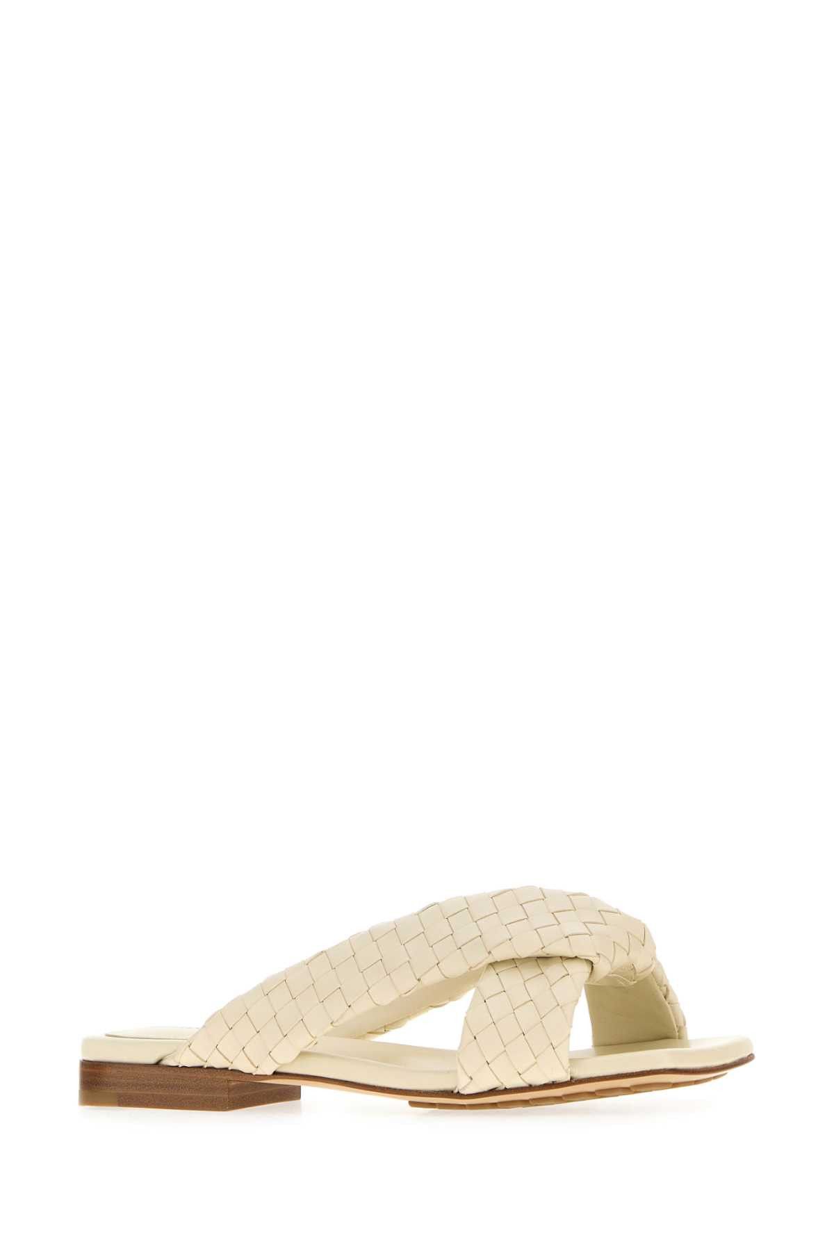 Bottega Veneta Ivory Nappa Leather Riva Slippers Size US 9 / IT 39 - 2 Thumbnail