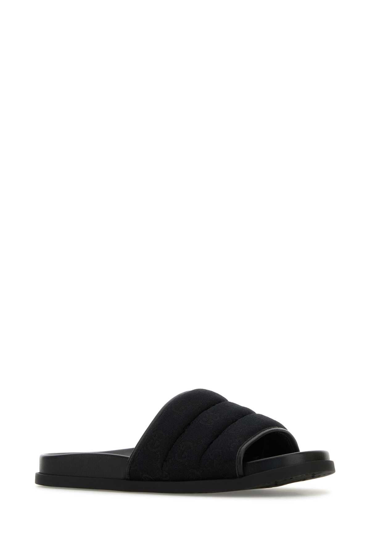 Gucci Black Gg Fabric Slippers Size US 7 / EU 40 - 2 Thumbnail