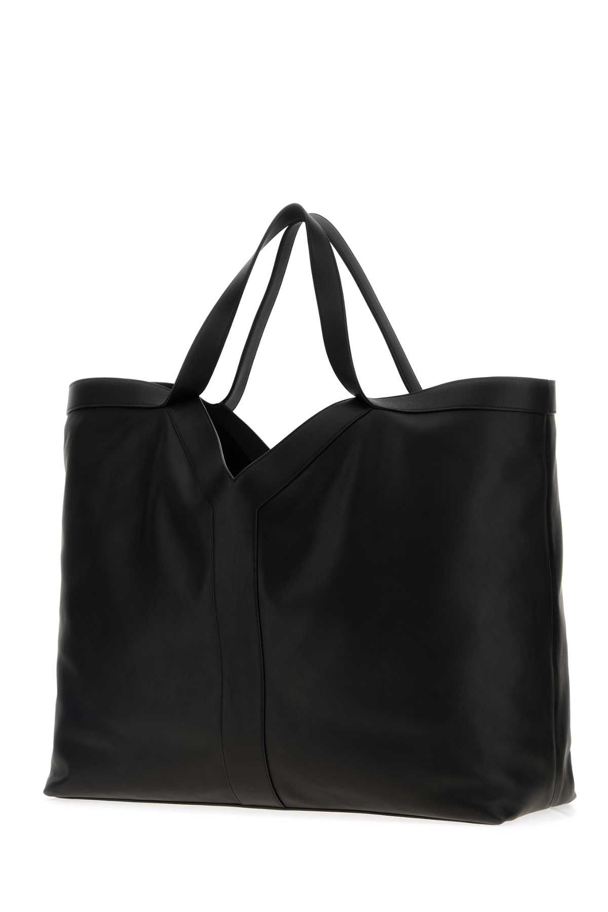 Saint Laurent Paris Black Leather Maxi Shopping Bag Size ONE SIZE - 2 Thumbnail