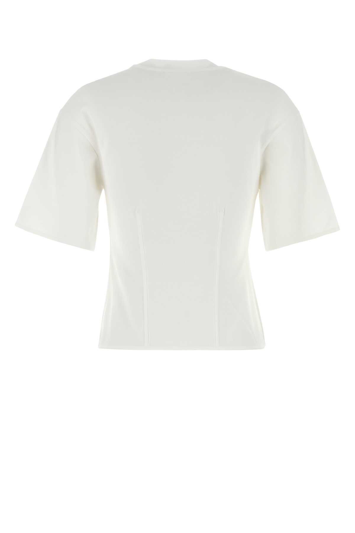 Alexander McQueen White Stretch Cotton T-Shirt Size XS / US 0-2 / IT 36-38 - 2 Thumbnail