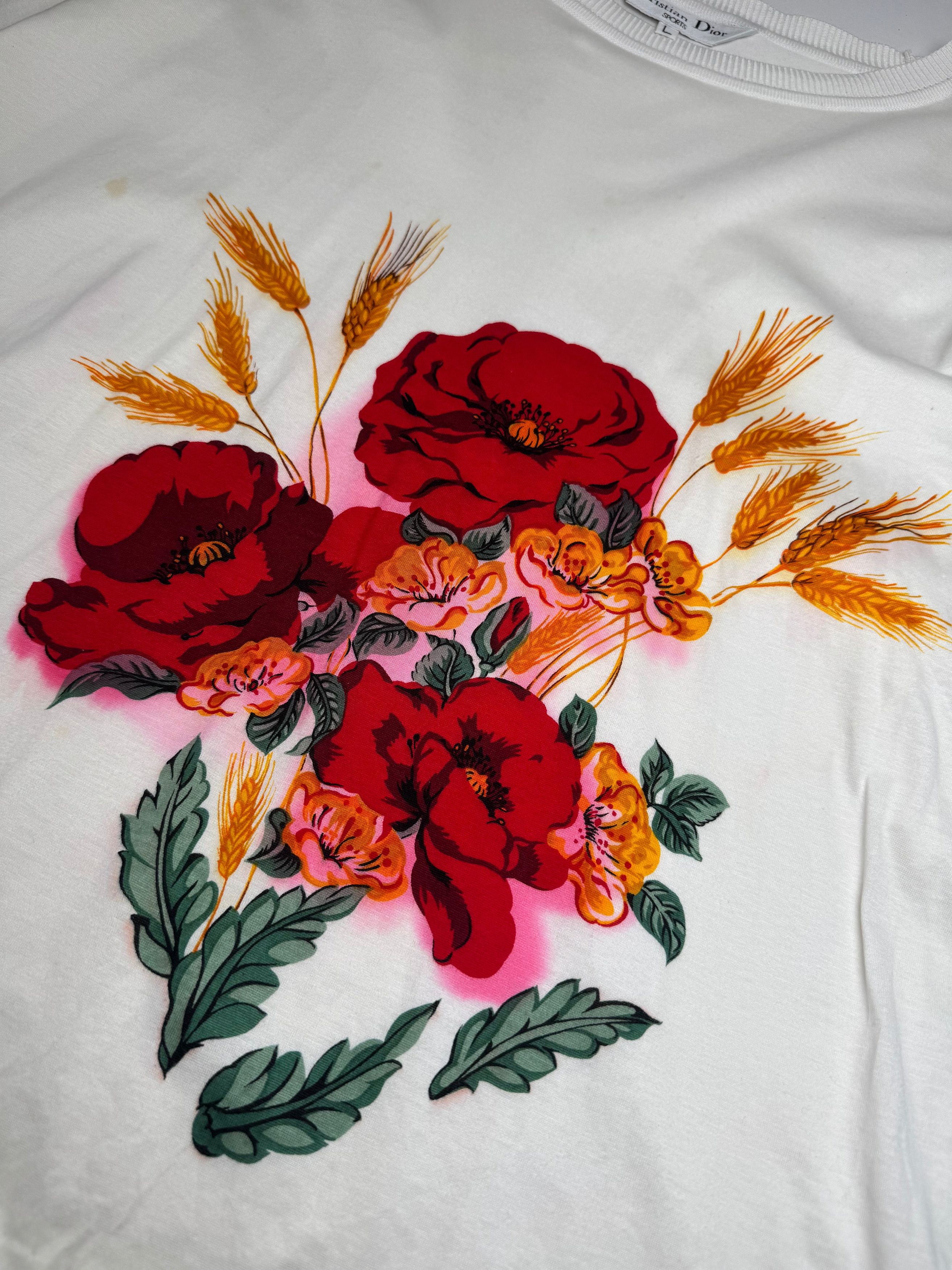 Dior Vintage Floral Women’s T-Shirt L Size L / US 10 / IT 46 - 7 Thumbnail