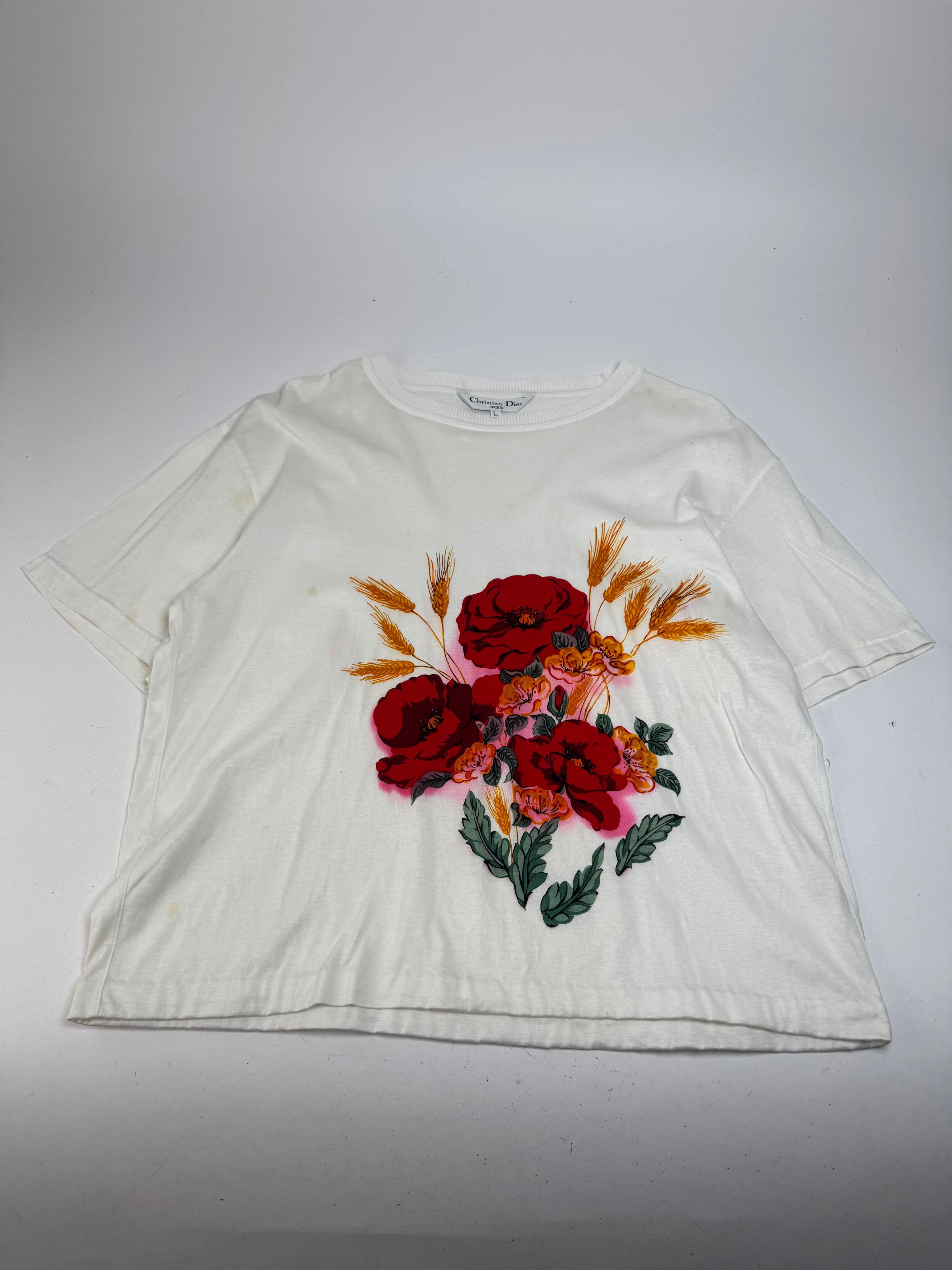 Dior Vintage Floral Women’s T-Shirt L Size L / US 10 / IT 46 - 4 Thumbnail
