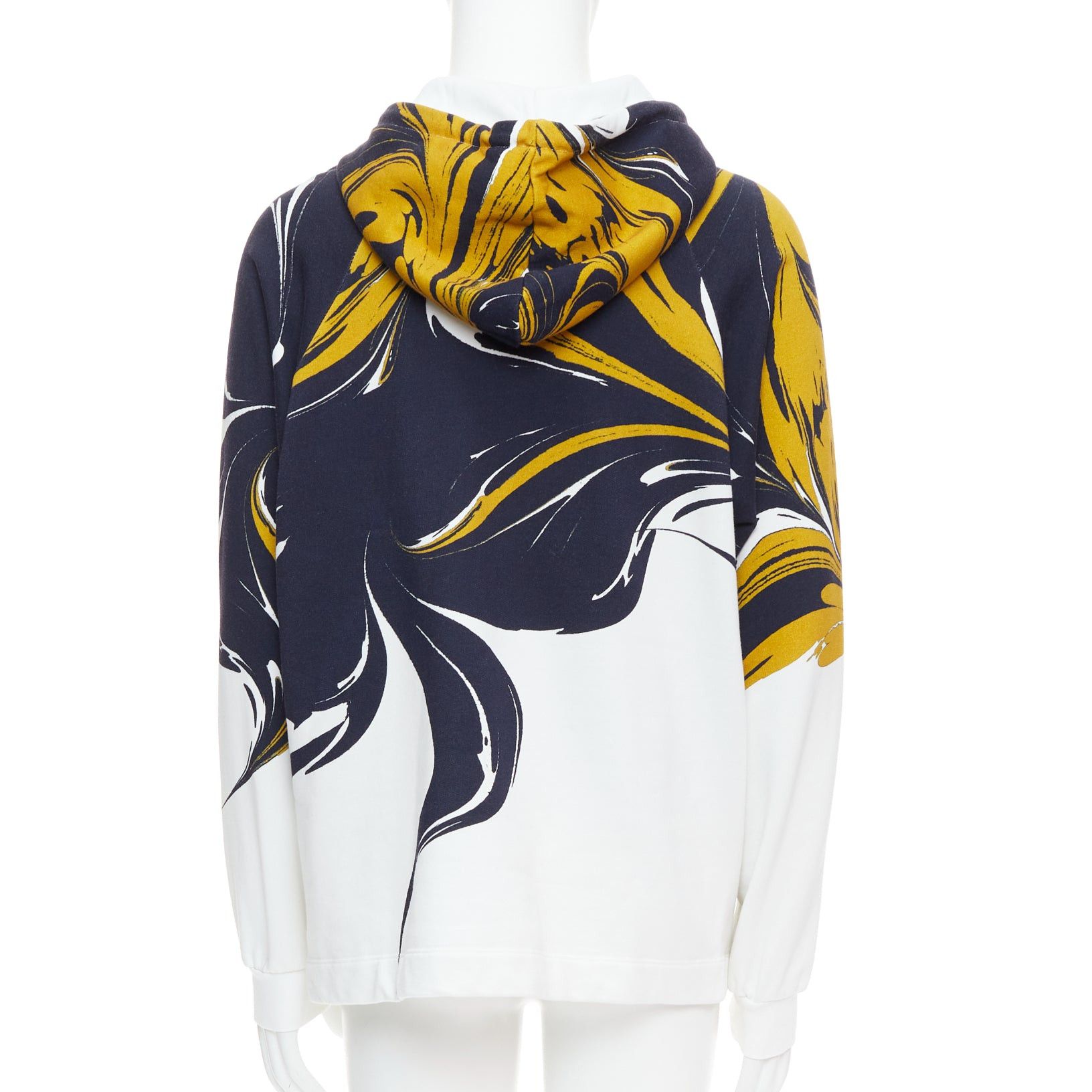 Dries Van Noten DRIES VAN NOTEN yellow black white marble swirl print cotton hoodie S Size US S / EU 44-46 / 1 - 5 Thumbnail