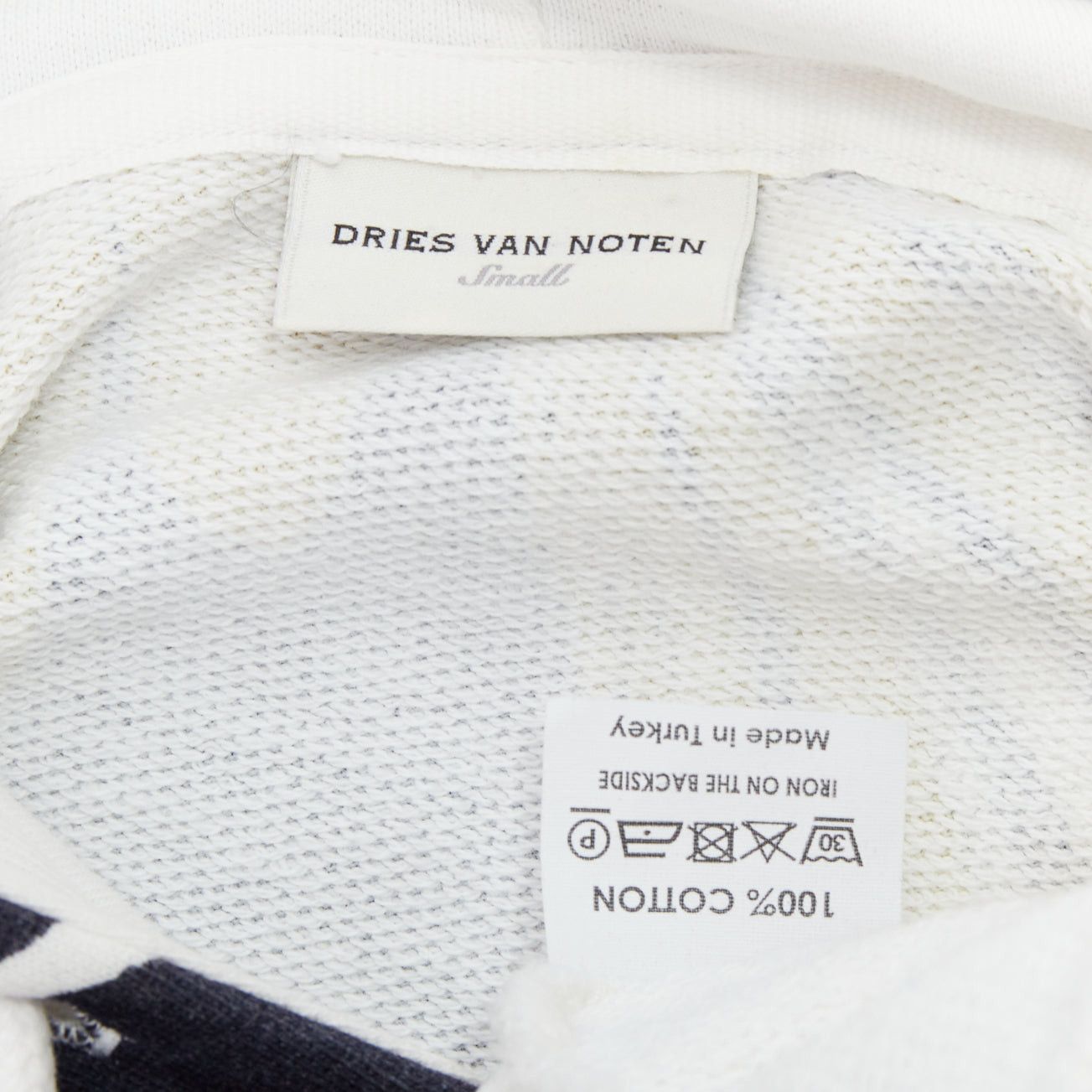 Dries Van Noten DRIES VAN NOTEN yellow black white marble swirl print cotton hoodie S Size US S / EU 44-46 / 1 - 8 Thumbnail