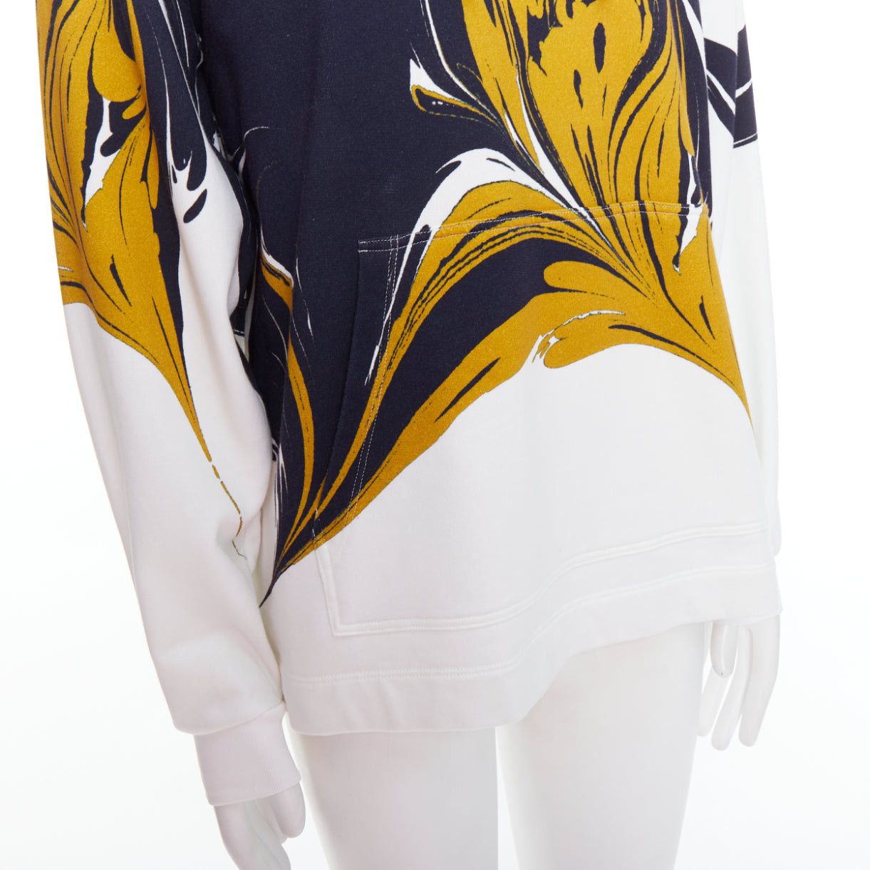Dries Van Noten DRIES VAN NOTEN yellow black white marble swirl print cotton hoodie S Size US S / EU 44-46 / 1 - 7 Thumbnail