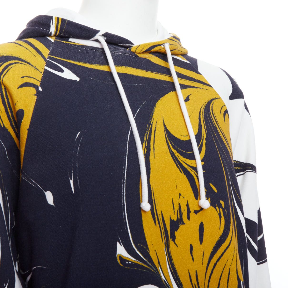 Dries Van Noten DRIES VAN NOTEN yellow black white marble swirl print cotton hoodie S Size US S / EU 44-46 / 1 - 2 Thumbnail