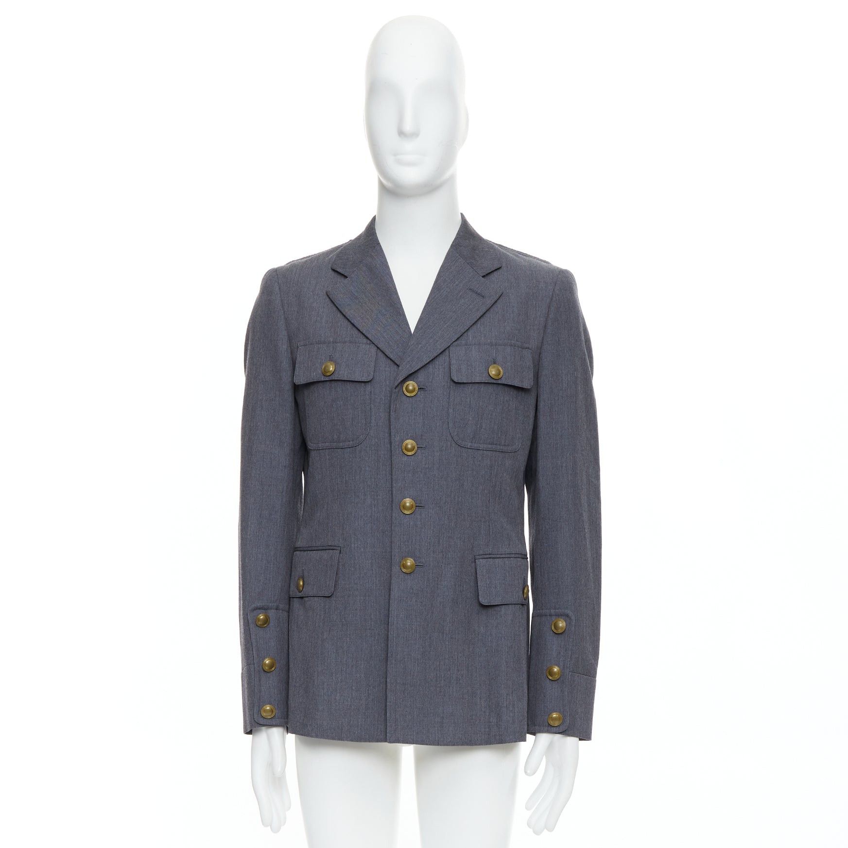 Comme des Garcons COMME DES GARCONS Homme Plus 2014 grey pink contrast back military jacket M Size US M / EU 48-50 / 2 - 9 Thumbnail