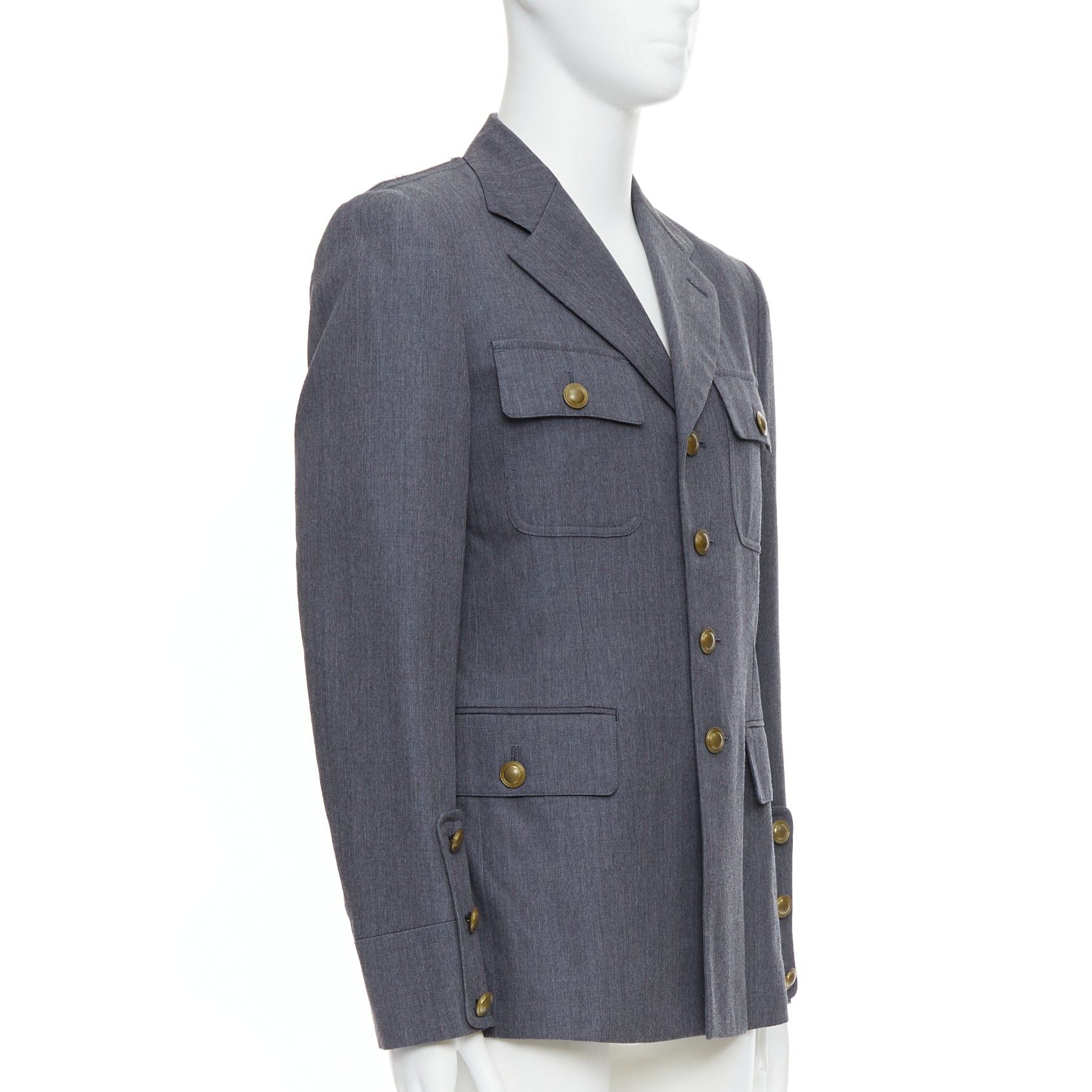 Comme des Garcons COMME DES GARCONS Homme Plus 2014 grey pink contrast back military jacket M Size US M / EU 48-50 / 2 - 3 Thumbnail