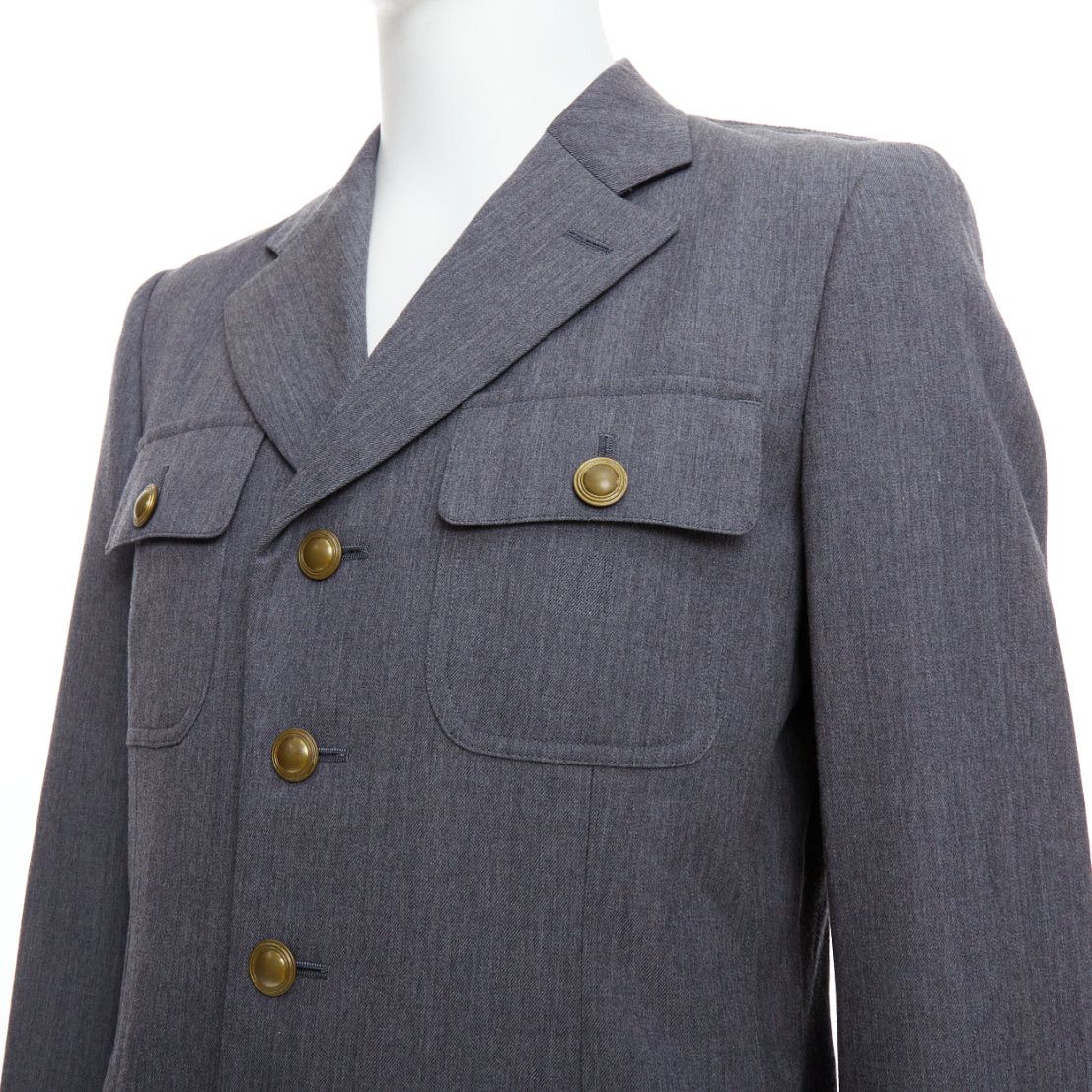 Comme des Garcons COMME DES GARCONS Homme Plus 2014 grey pink contrast back military jacket M Size US M / EU 48-50 / 2 - 7 Thumbnail