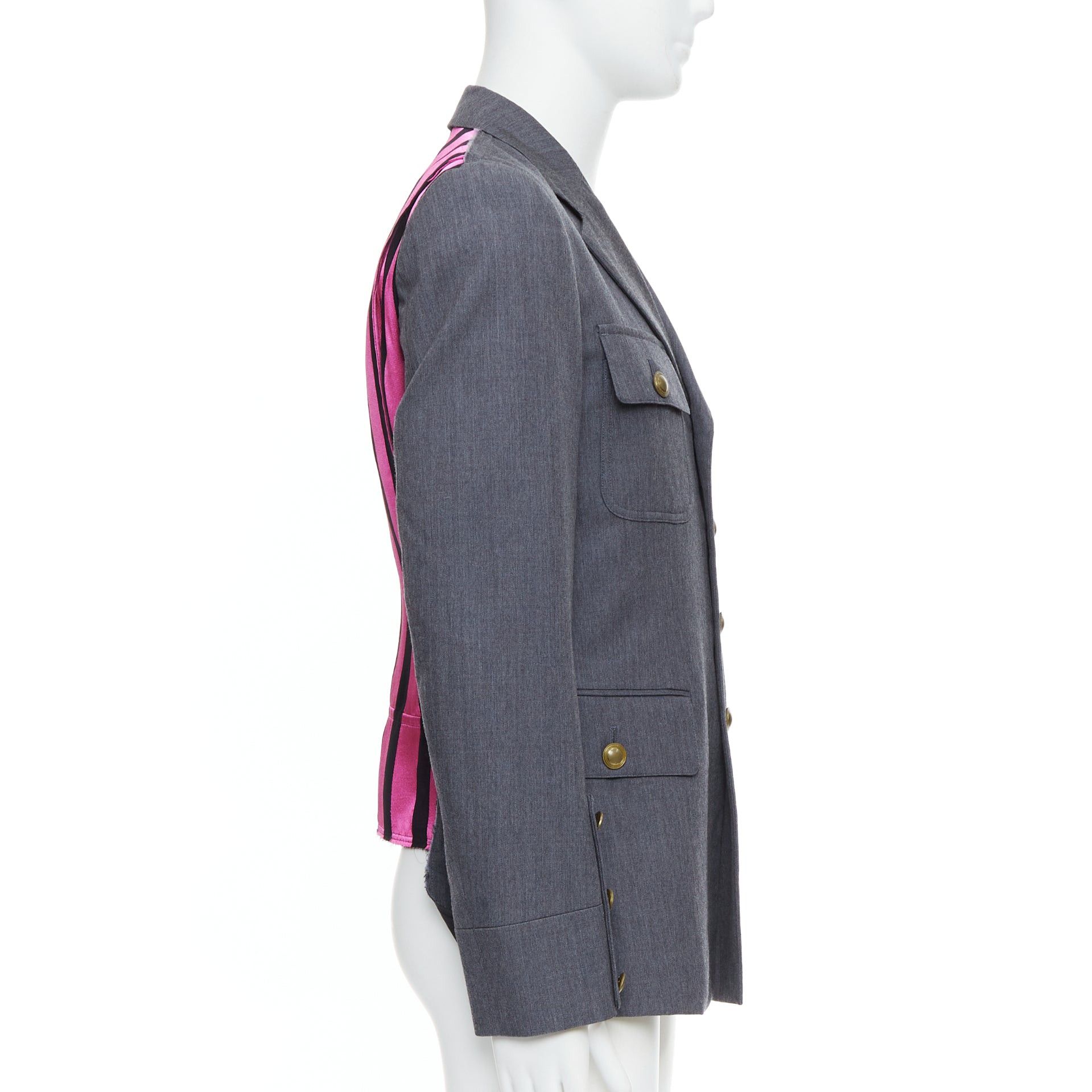 Comme des Garcons COMME DES GARCONS Homme Plus 2014 grey pink contrast back military jacket M Size US M / EU 48-50 / 2 - 4 Thumbnail