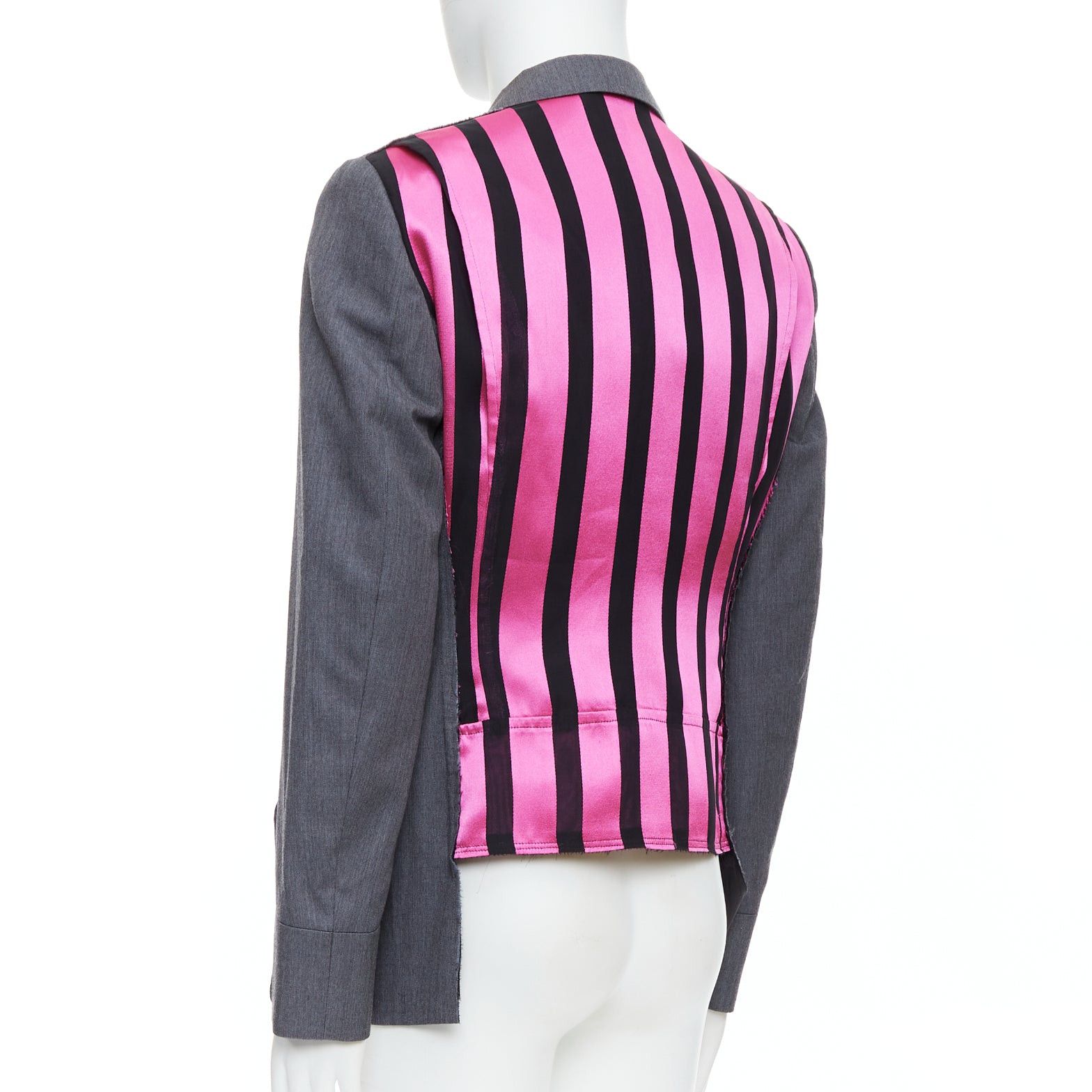 Comme des Garcons COMME DES GARCONS Homme Plus 2014 grey pink contrast back military jacket M Size US M / EU 48-50 / 2 - 2 Thumbnail