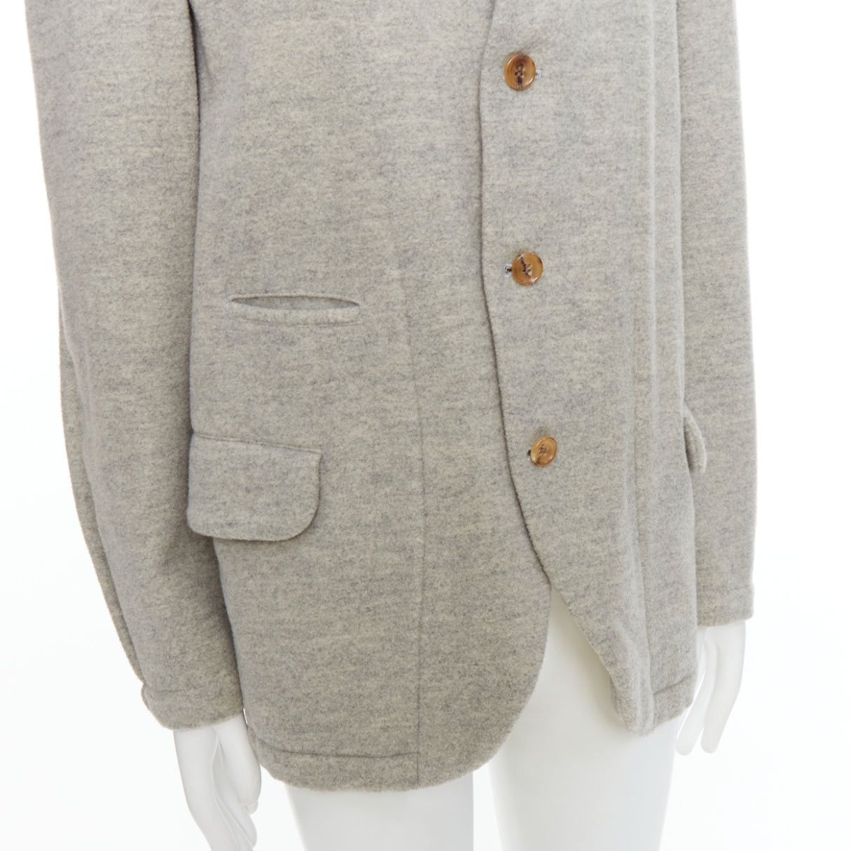 Comme des Garcons COMME DES GARCONS HOMME PLUS 2005 Evergreen grey wool blazer jacket M Size 48R - 7 Thumbnail