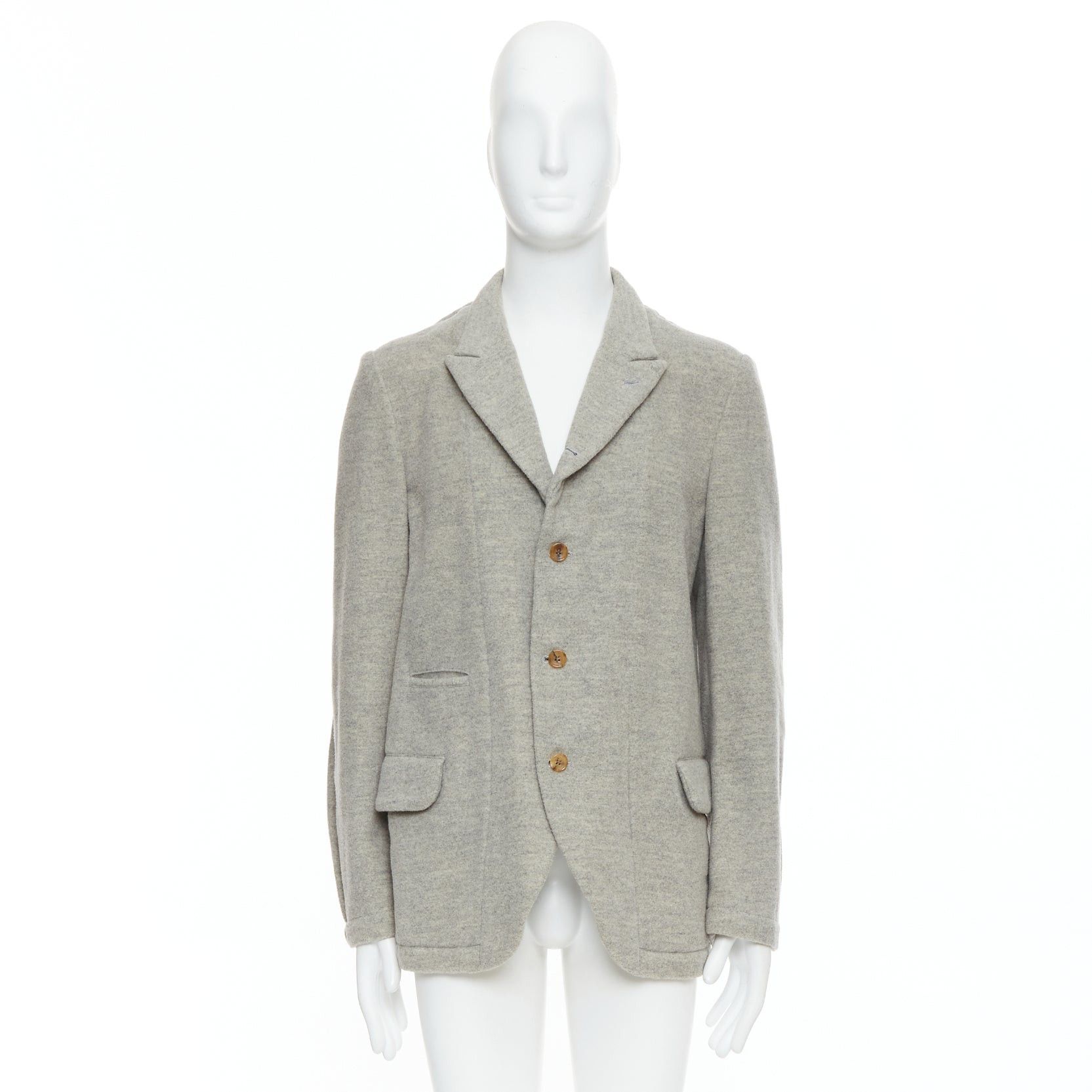 Comme des Garcons COMME DES GARCONS HOMME PLUS 2005 Evergreen grey wool blazer jacket M Size 48R - 9 Thumbnail