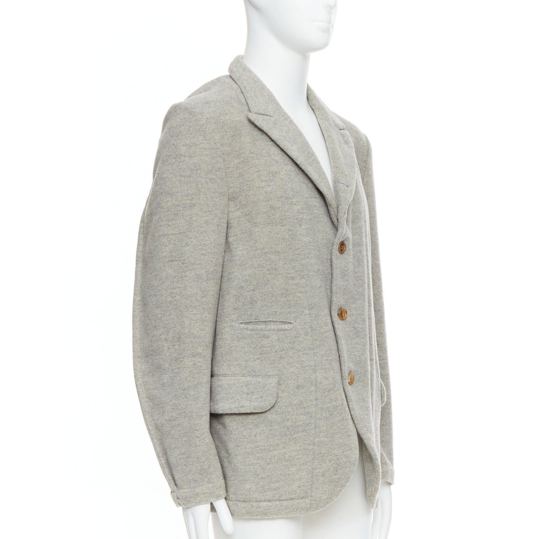 Comme des Garcons COMME DES GARCONS HOMME PLUS 2005 Evergreen grey wool blazer jacket M Size 48R - 3 Thumbnail