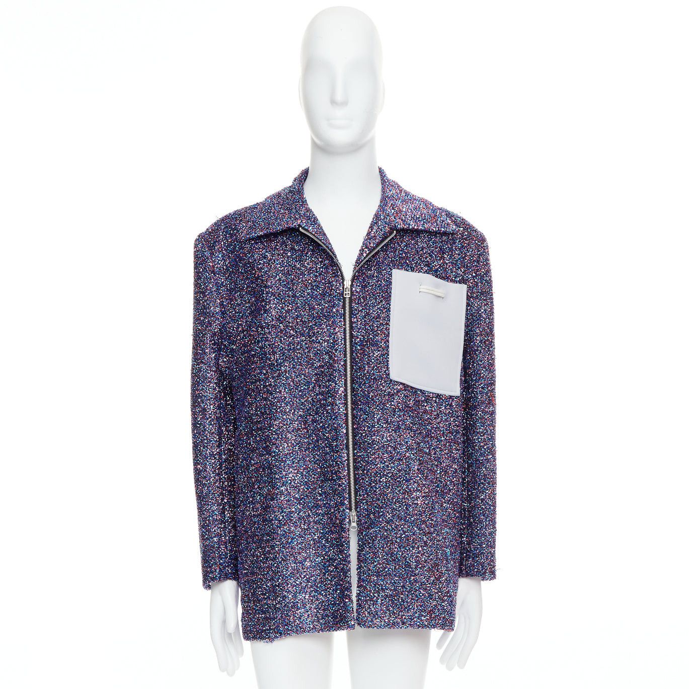 Xander Zhou XANDER ZHOU Signature purple blue lurex grey pocket tinsel jacket IT46 S Size US S / EU 44-46 / 1 - 9 Thumbnail
