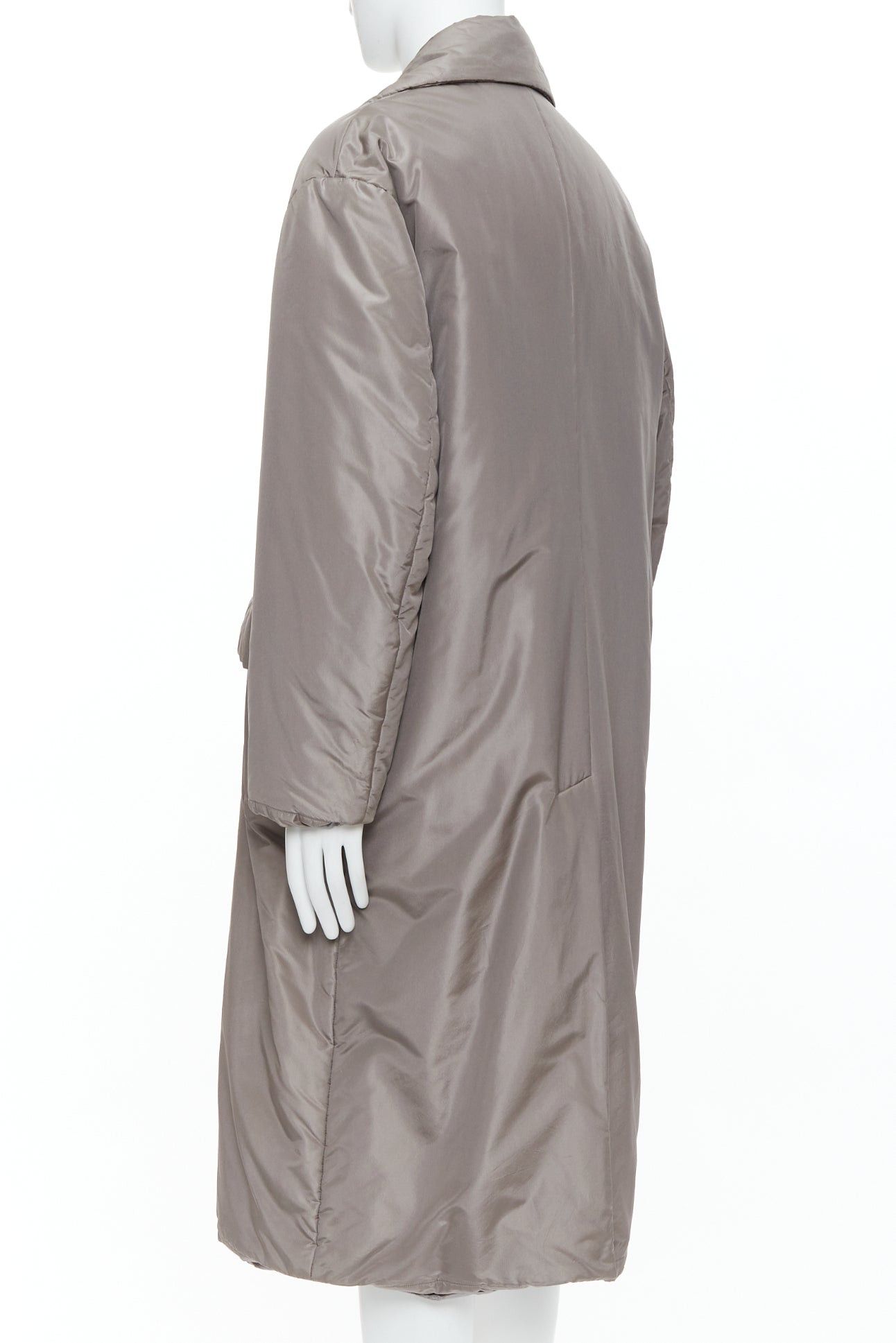 Versace VERSACE 100% silk stone grey padded gold Medusa buttons long belted coat IT50 L Size US L / EU 52-54 / 3 - 6 Thumbnail