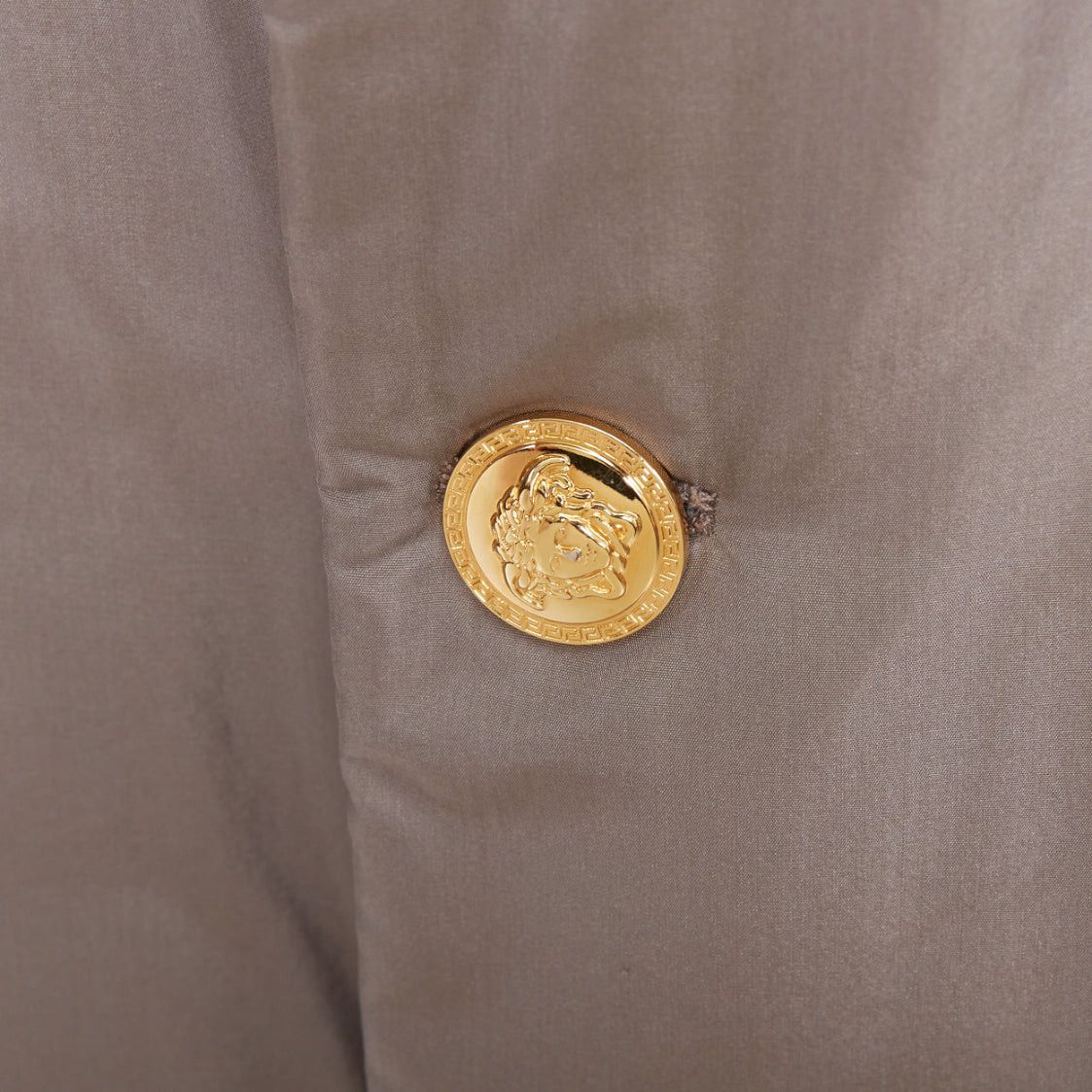 Versace VERSACE 100% silk stone grey padded gold Medusa buttons long belted coat IT50 L Size US L / EU 52-54 / 3 - 2 Thumbnail