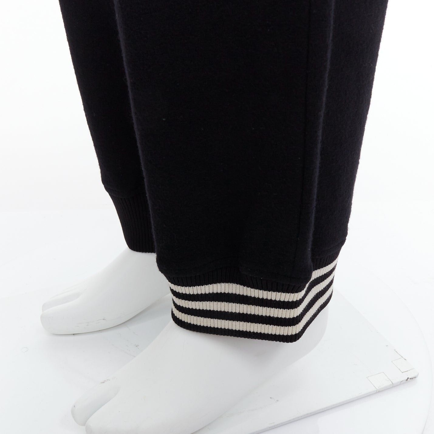 Yohji Yamamoto Y3 black wooly silver zip stripes opening asymmetric cargo joggers M Size US 30 / EU 46 - 7 Thumbnail