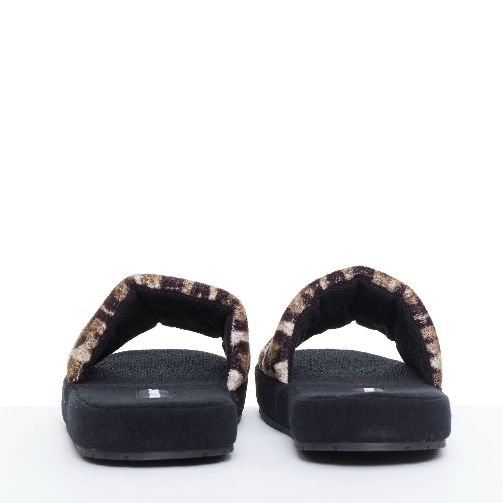 Dolce & Gabbana DOLCE GABBANA brown leopard towelling padded foam slides slippers EU41 Size US 8 / EU 41 - 6 Thumbnail