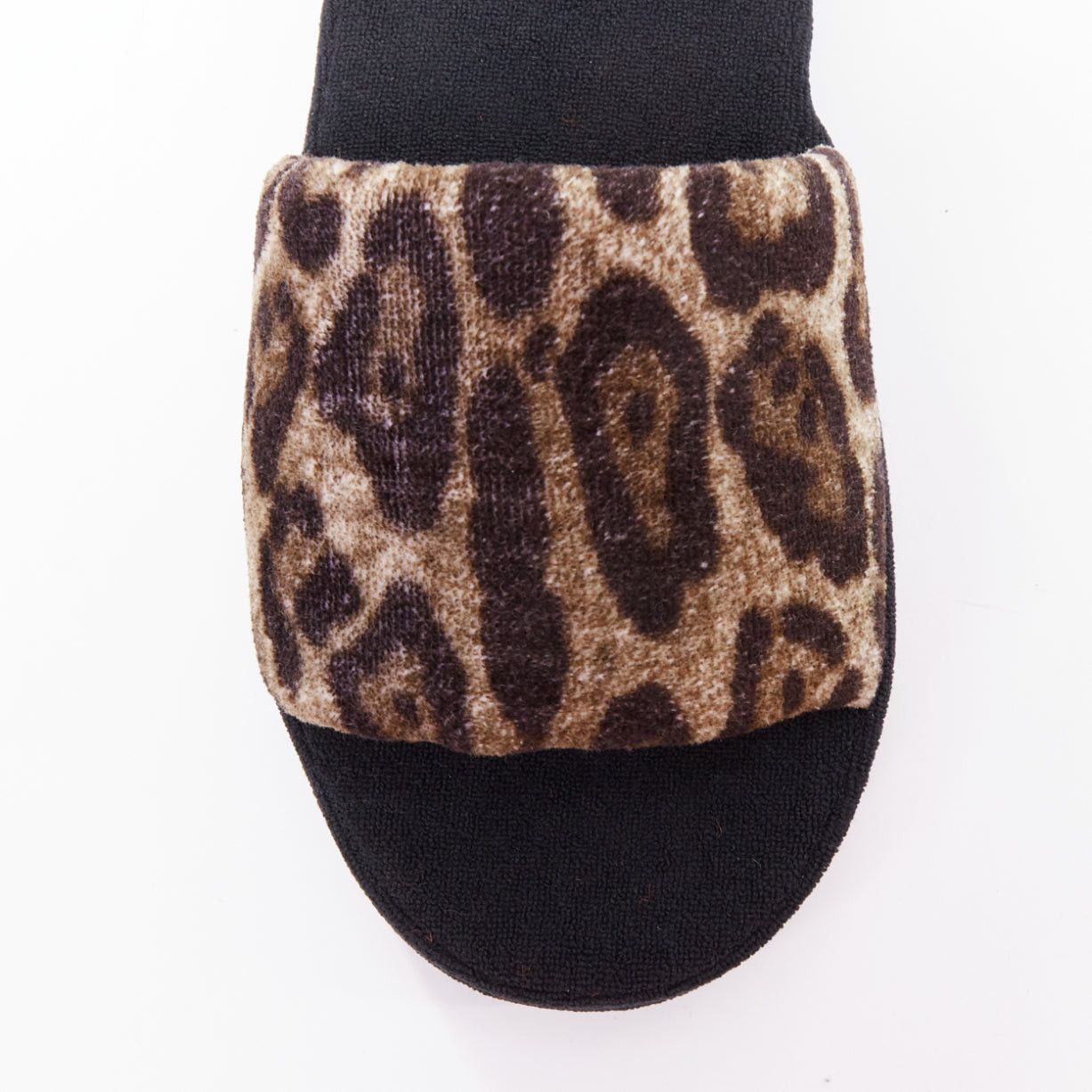 Dolce & Gabbana DOLCE GABBANA brown leopard towelling padded foam slides slippers EU41 Size US 8 / EU 41 - 7 Thumbnail