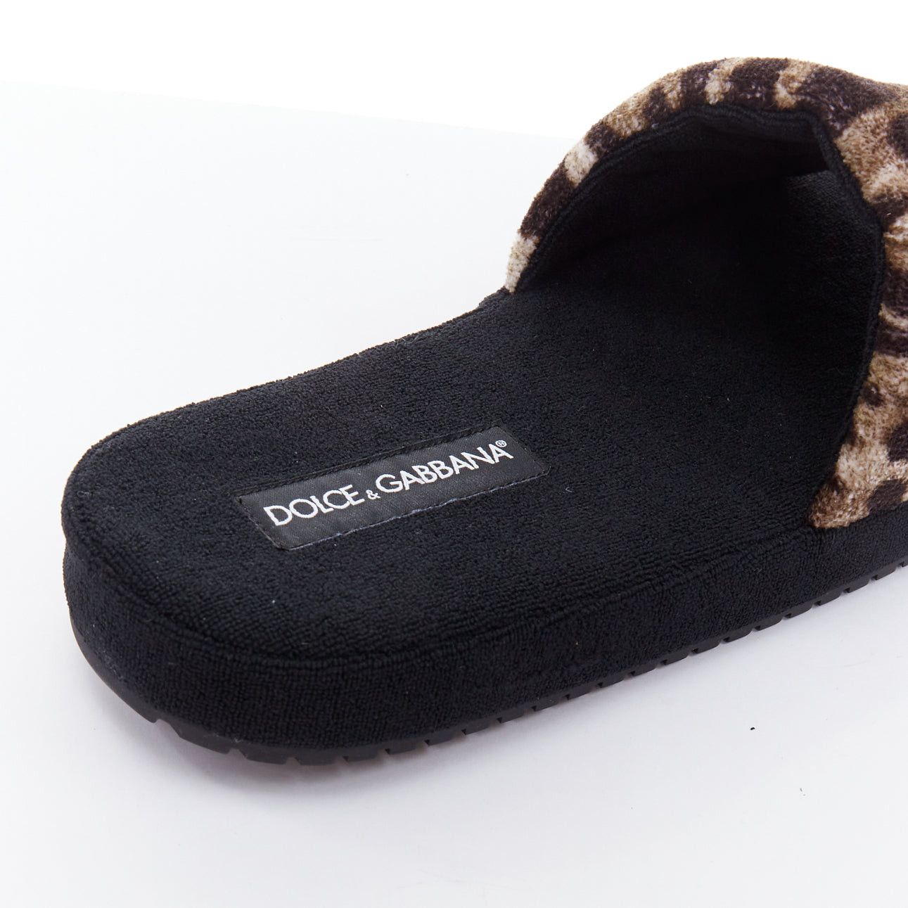 Dolce & Gabbana DOLCE GABBANA brown leopard towelling padded foam slides slippers EU41 Size US 8 / EU 41 - 9 Thumbnail