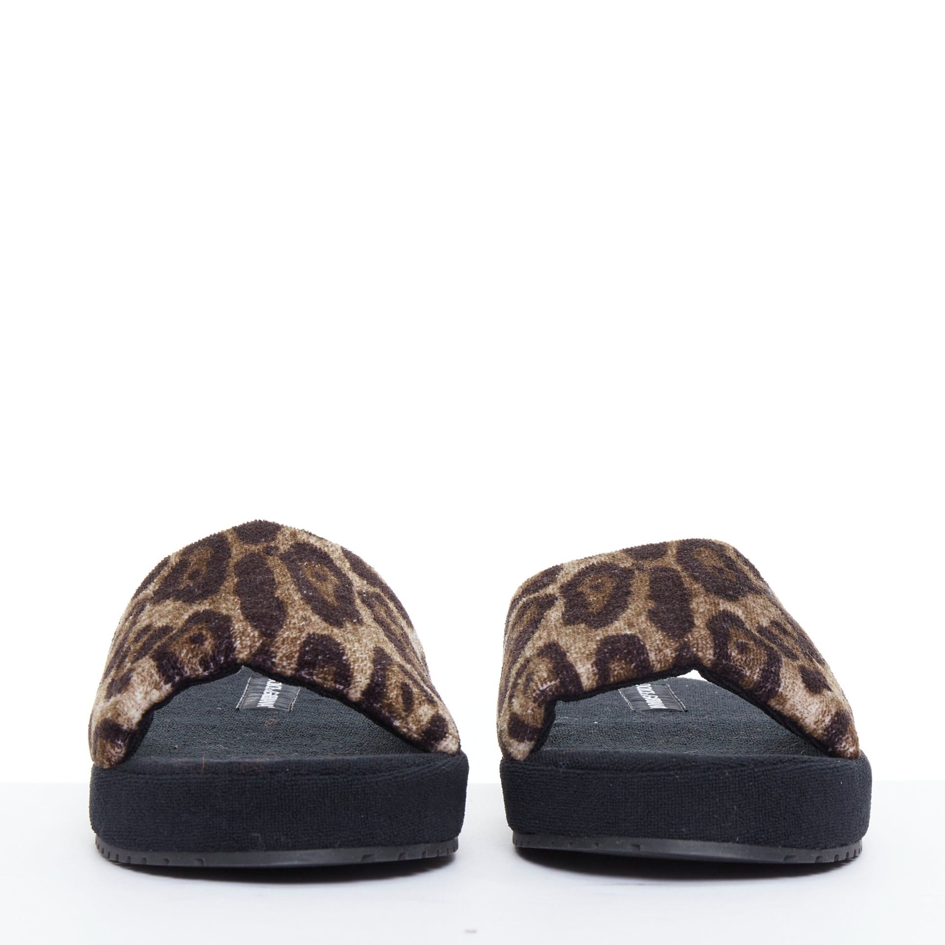 Dolce & Gabbana DOLCE GABBANA brown leopard towelling padded foam slides slippers EU41 Size US 8 / EU 41 - 4 Thumbnail