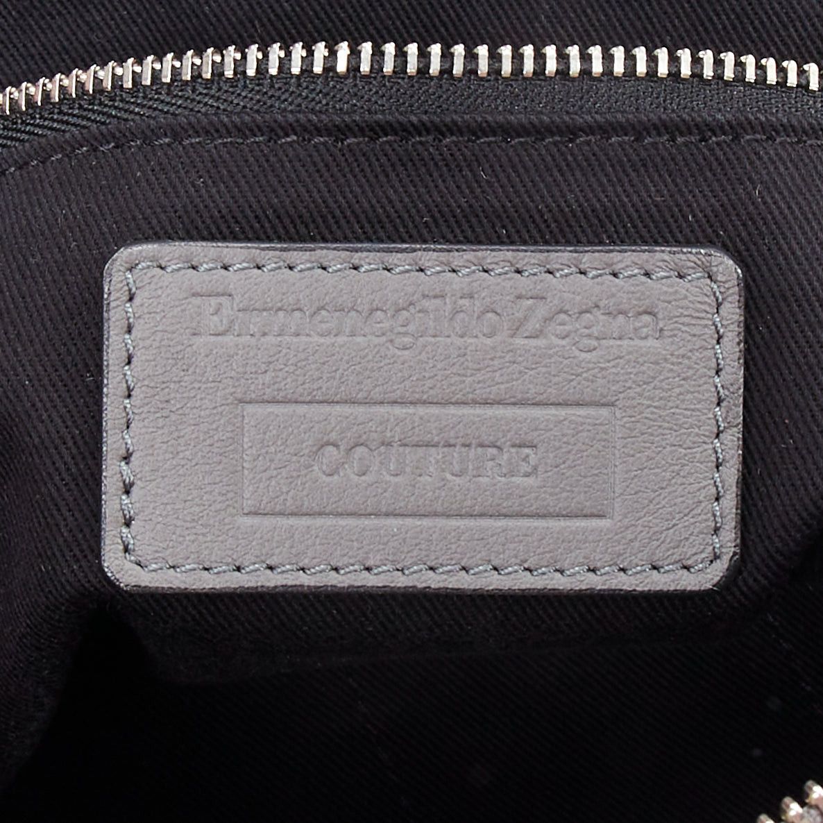 Ermenegildo Zegna ERMENEGILDO ZEGNA grey lambskin shearling wrist strap zip clutch bag Size ONE SIZE - 9 Thumbnail