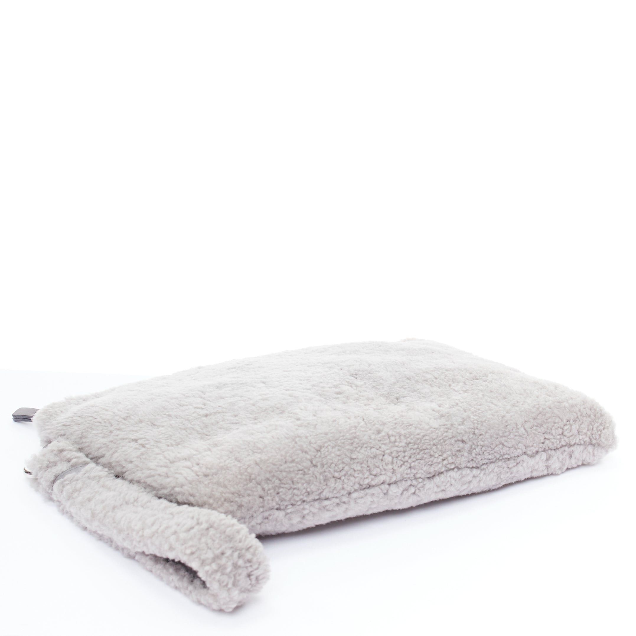 Ermenegildo Zegna ERMENEGILDO ZEGNA grey lambskin shearling wrist strap zip clutch bag Size ONE SIZE - 5 Thumbnail