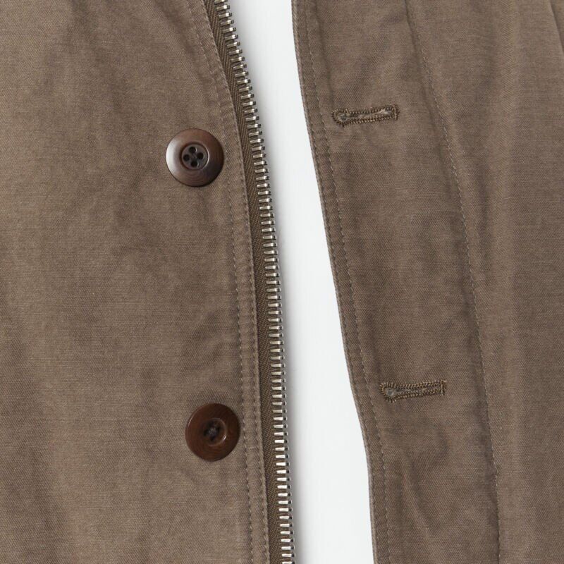wjk WJK brown faux shearling lined spread collar green washed cotton flight jacket M Size US M / EU 48-50 / 2 - 7 Thumbnail