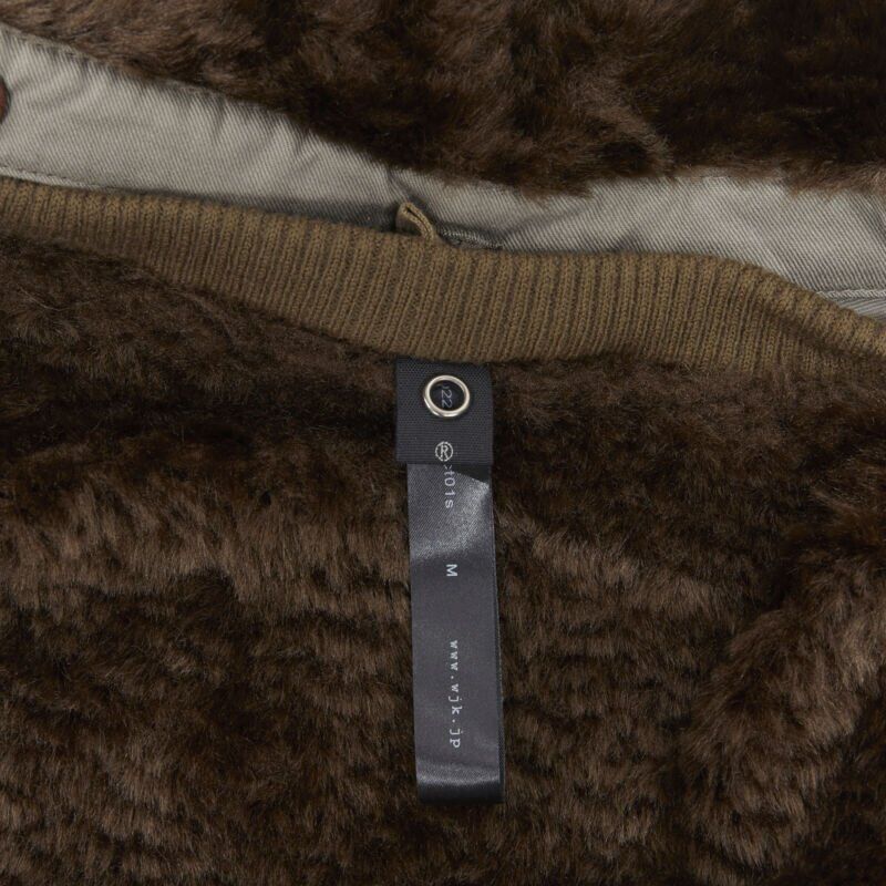 wjk WJK brown faux shearling lined spread collar green washed cotton flight jacket M Size US M / EU 48-50 / 2 - 9 Thumbnail
