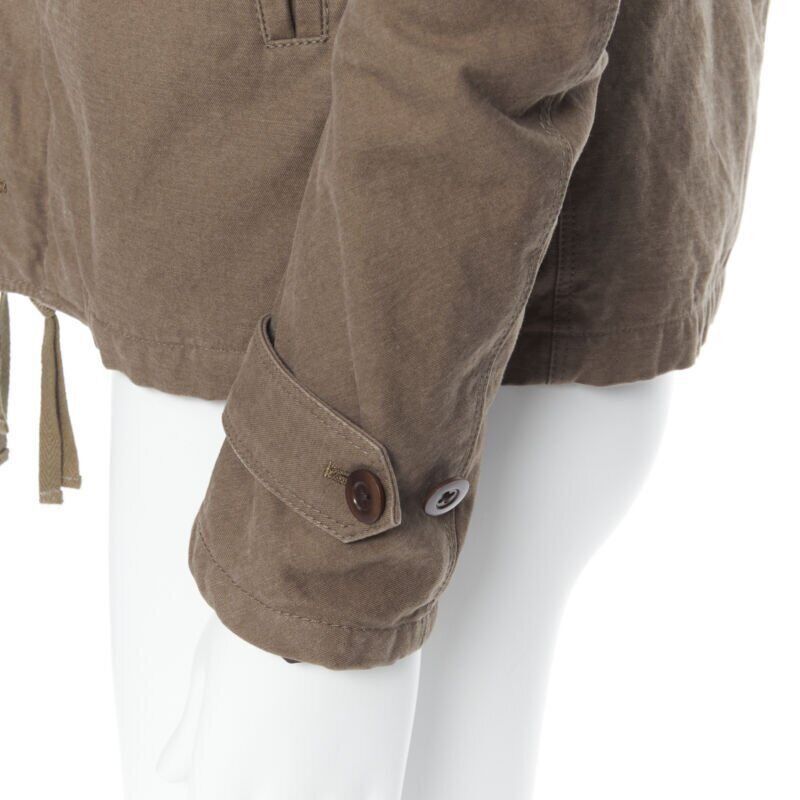wjk WJK brown faux shearling lined spread collar green washed cotton flight jacket M Size US M / EU 48-50 / 2 - 8 Thumbnail