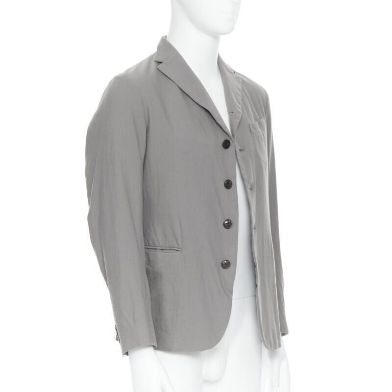 Arts & Science ARTS & SCIENCE grey cotton blend 4-button short collar casusal blazer jacket JP2 Size 46R - 3 Thumbnail