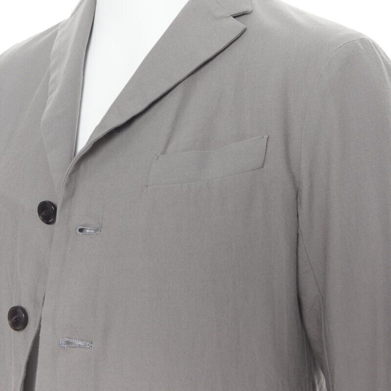 Arts & Science ARTS & SCIENCE grey cotton blend 4-button short collar casusal blazer jacket JP2 Size 46R - 2 Thumbnail