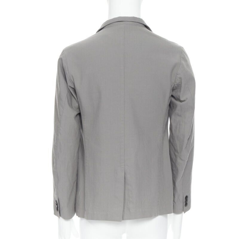 Arts & Science ARTS & SCIENCE grey cotton blend 4-button short collar casusal blazer jacket JP2 Size 46R - 5 Thumbnail