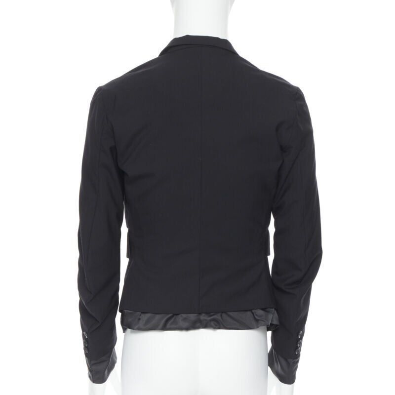 Christopher Nemeth NEMETH Christopher Nemeth black wool exposed lining layered blazer jacket S Size 46R - 5 Thumbnail