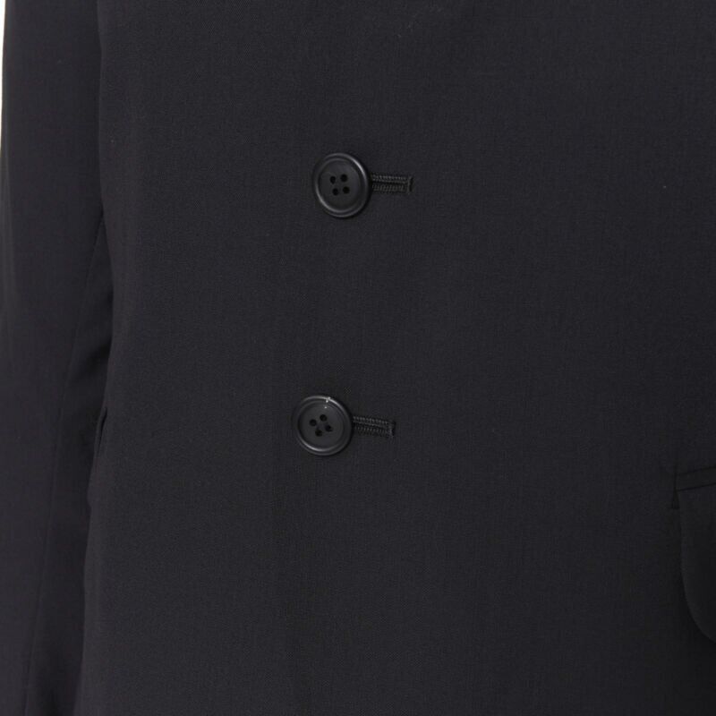 Christopher Nemeth NEMETH Christopher Nemeth black wool exposed lining layered blazer jacket S Size 46R - 8 Thumbnail
