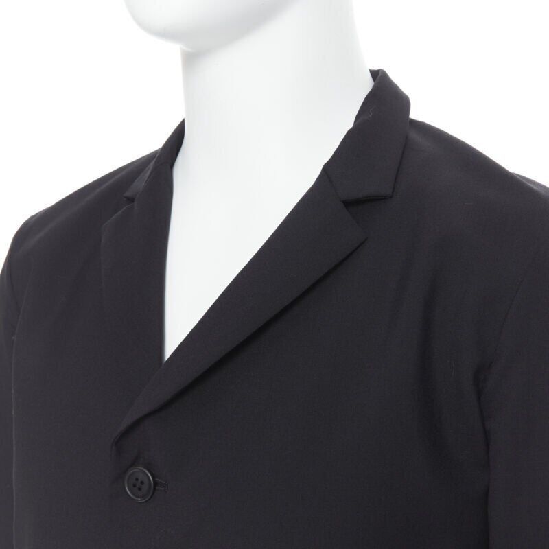 Christopher Nemeth NEMETH Christopher Nemeth black wool exposed lining layered blazer jacket S Size 46R - 7 Thumbnail
