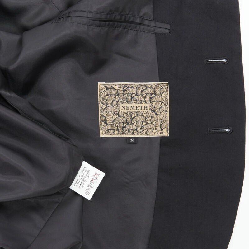 Christopher Nemeth NEMETH Christopher Nemeth black wool exposed lining layered blazer jacket S Size 46R - 10 Thumbnail
