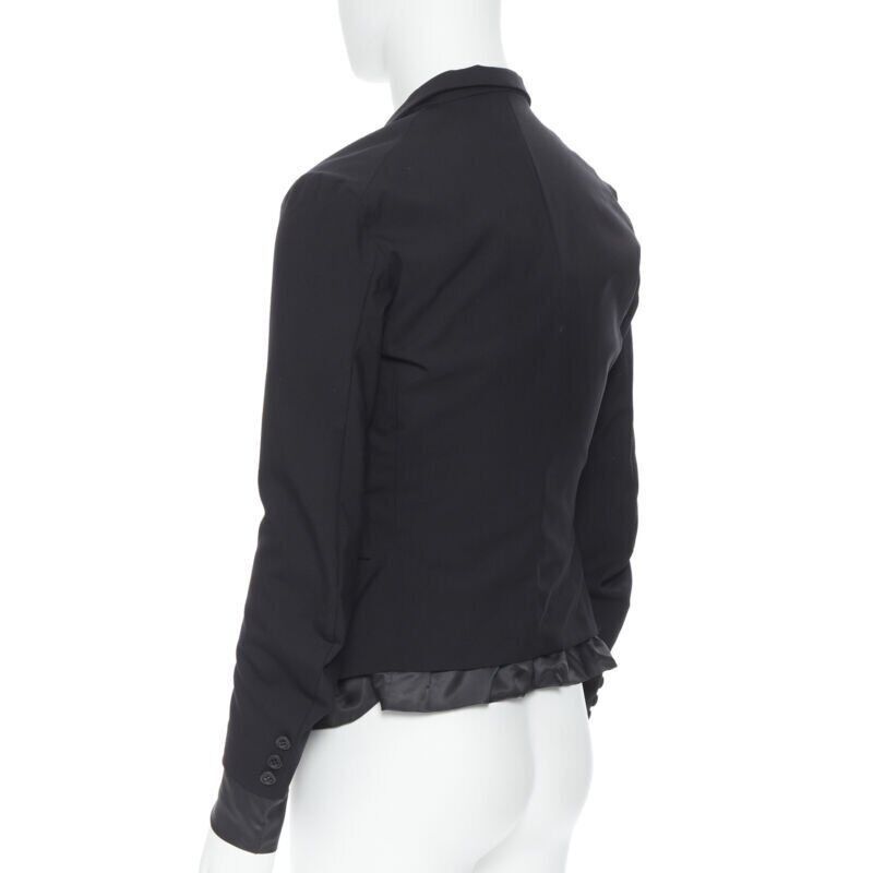 Christopher Nemeth NEMETH Christopher Nemeth black wool exposed lining layered blazer jacket S Size 46R - 6 Thumbnail